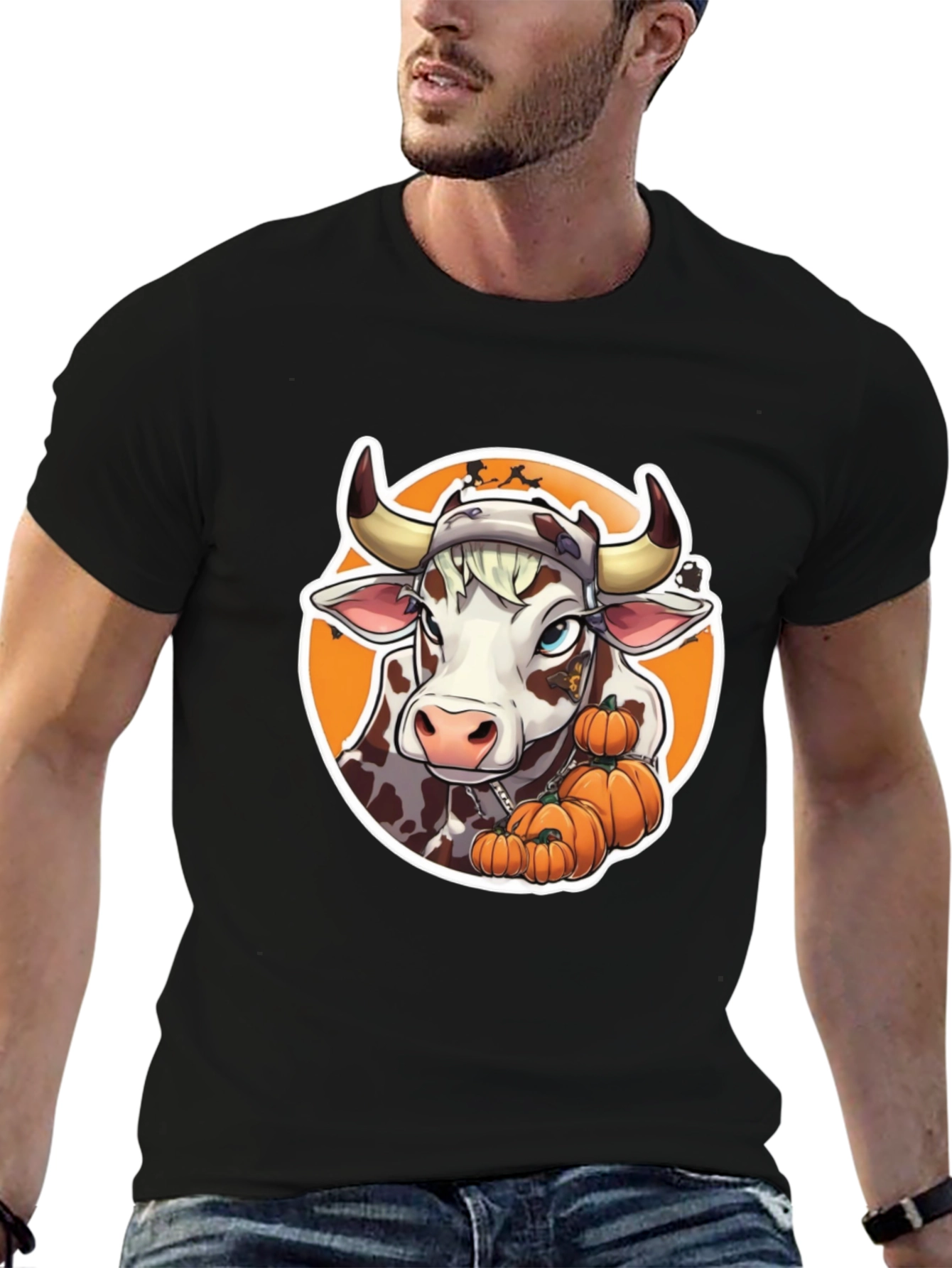 Halloween Cow Pumpkin T-Shirt