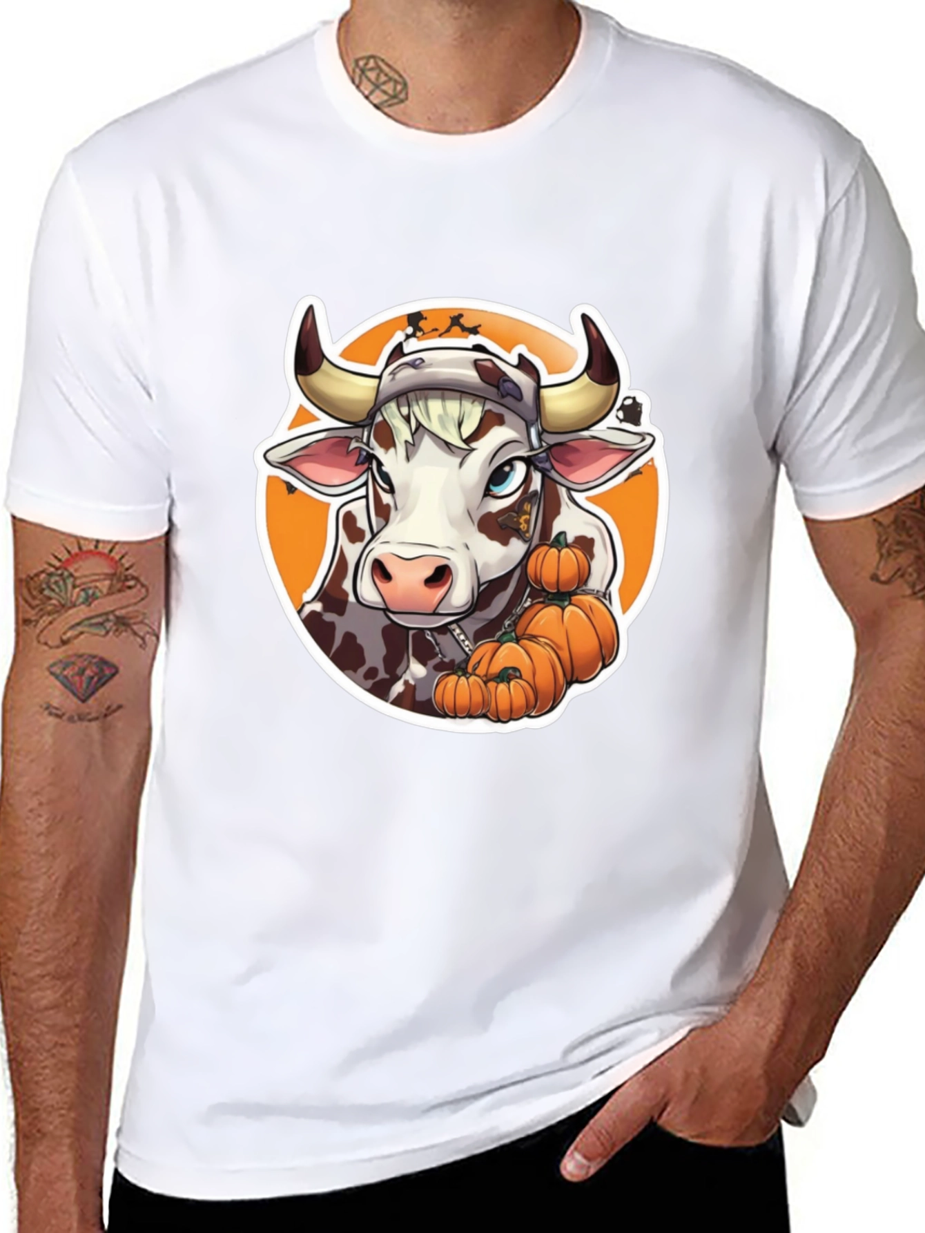 Halloween Cow Pumpkin T-Shirt