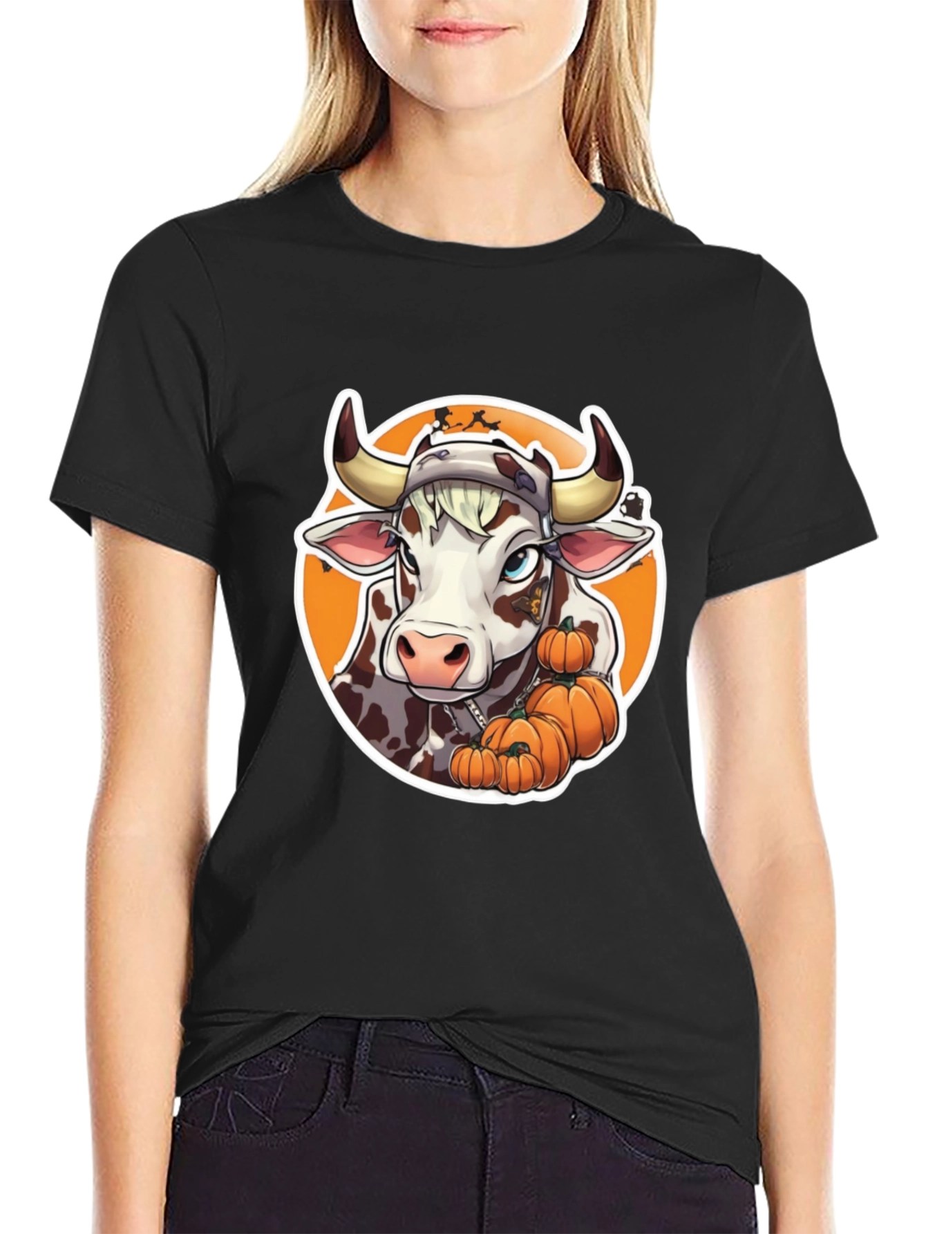 Halloween Cow Pumpkin T-Shirt