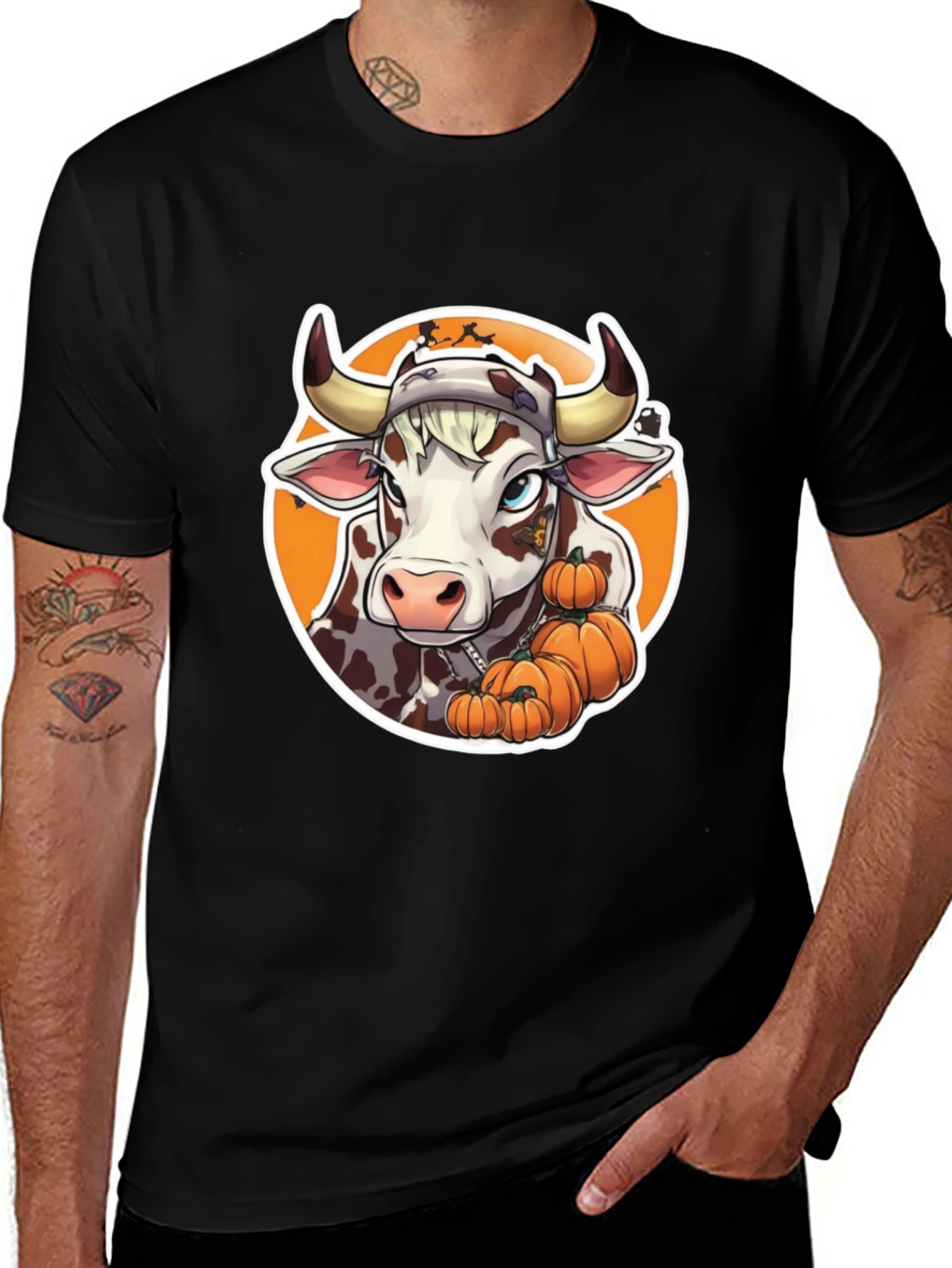 Halloween Cow Pumpkin T-Shirt