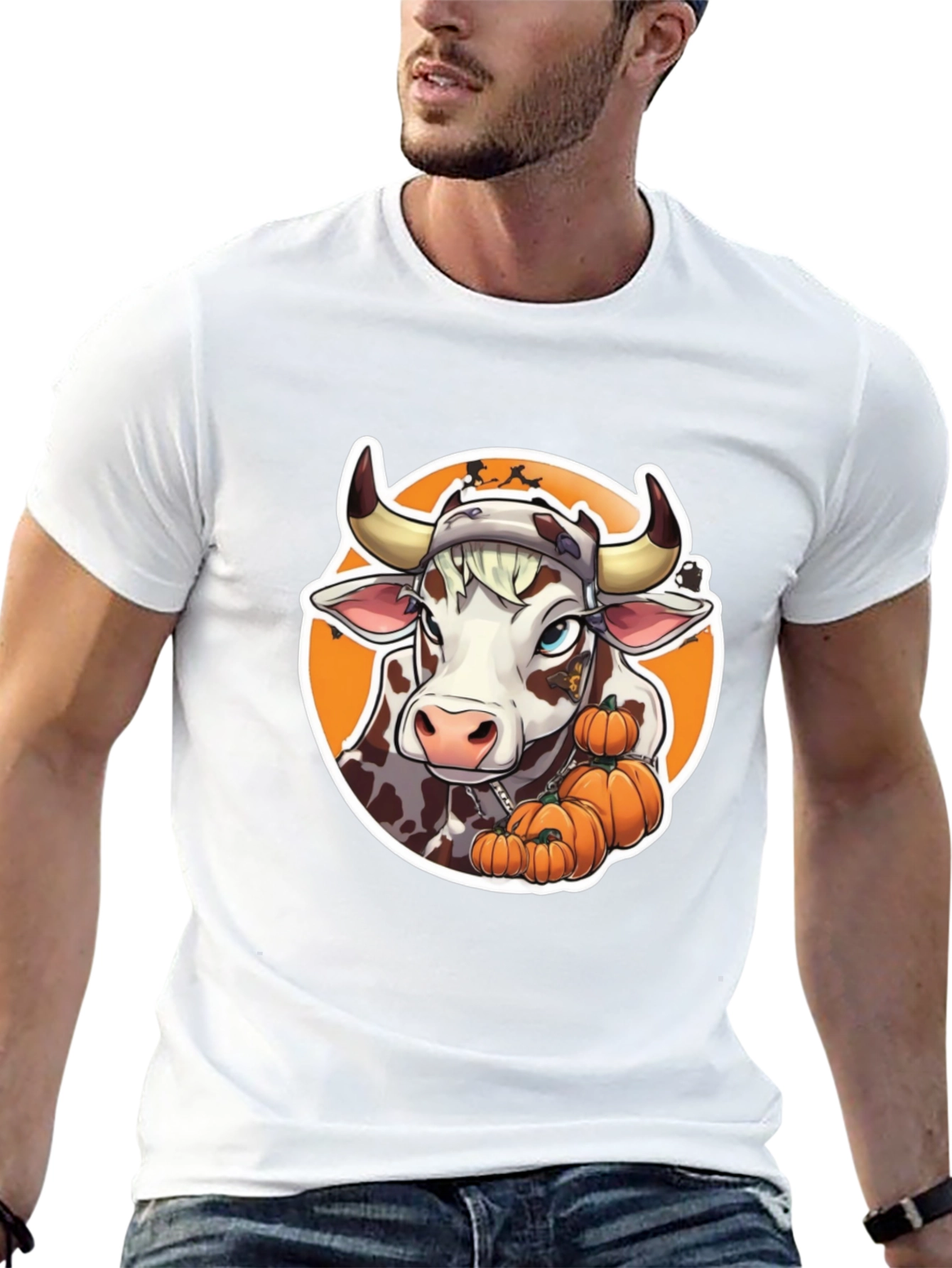 Halloween Cow Pumpkin T-Shirt
