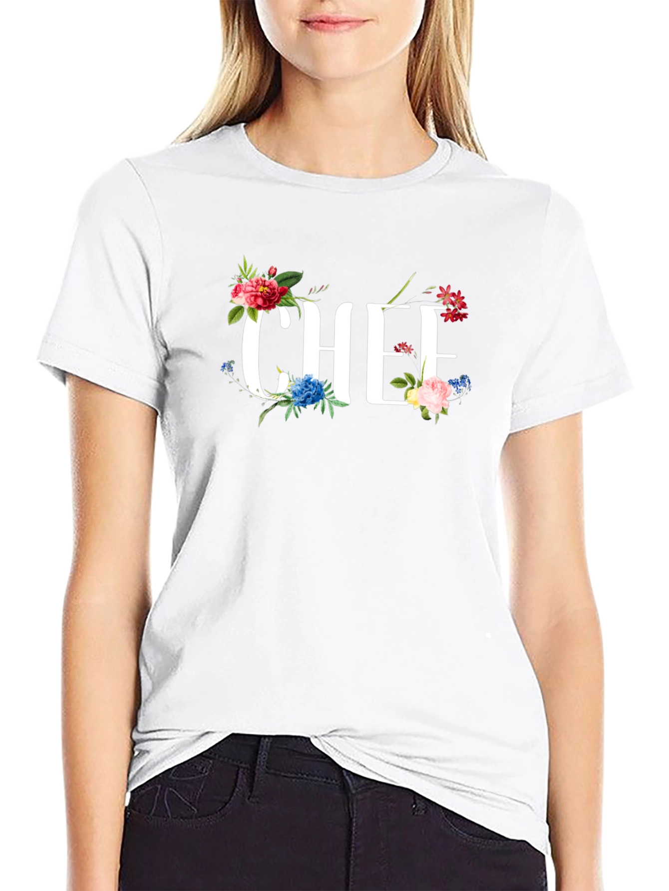 Floral Chef T-Shirt - Culinary Apparel