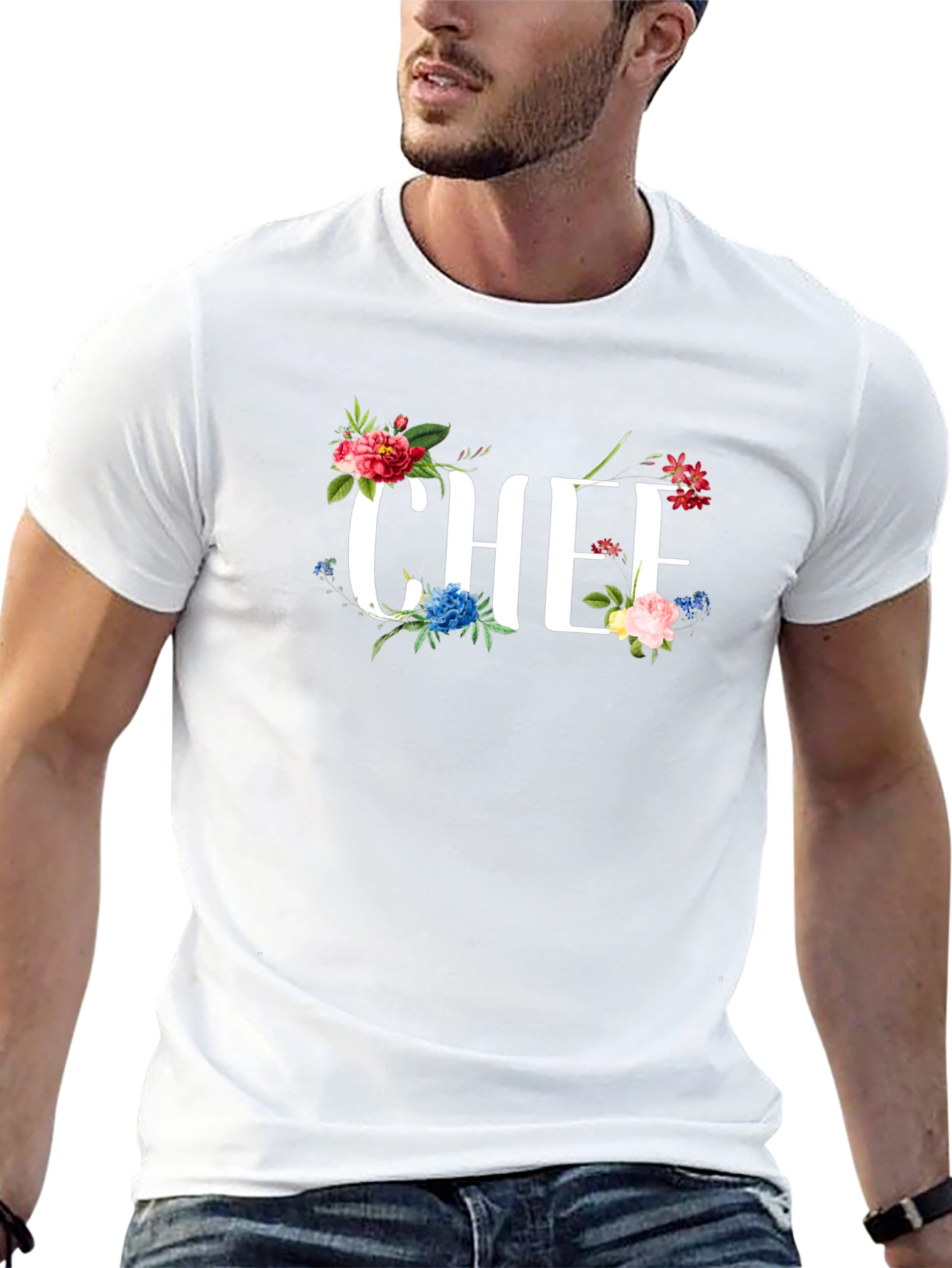 Floral Chef T-Shirt - Culinary Apparel