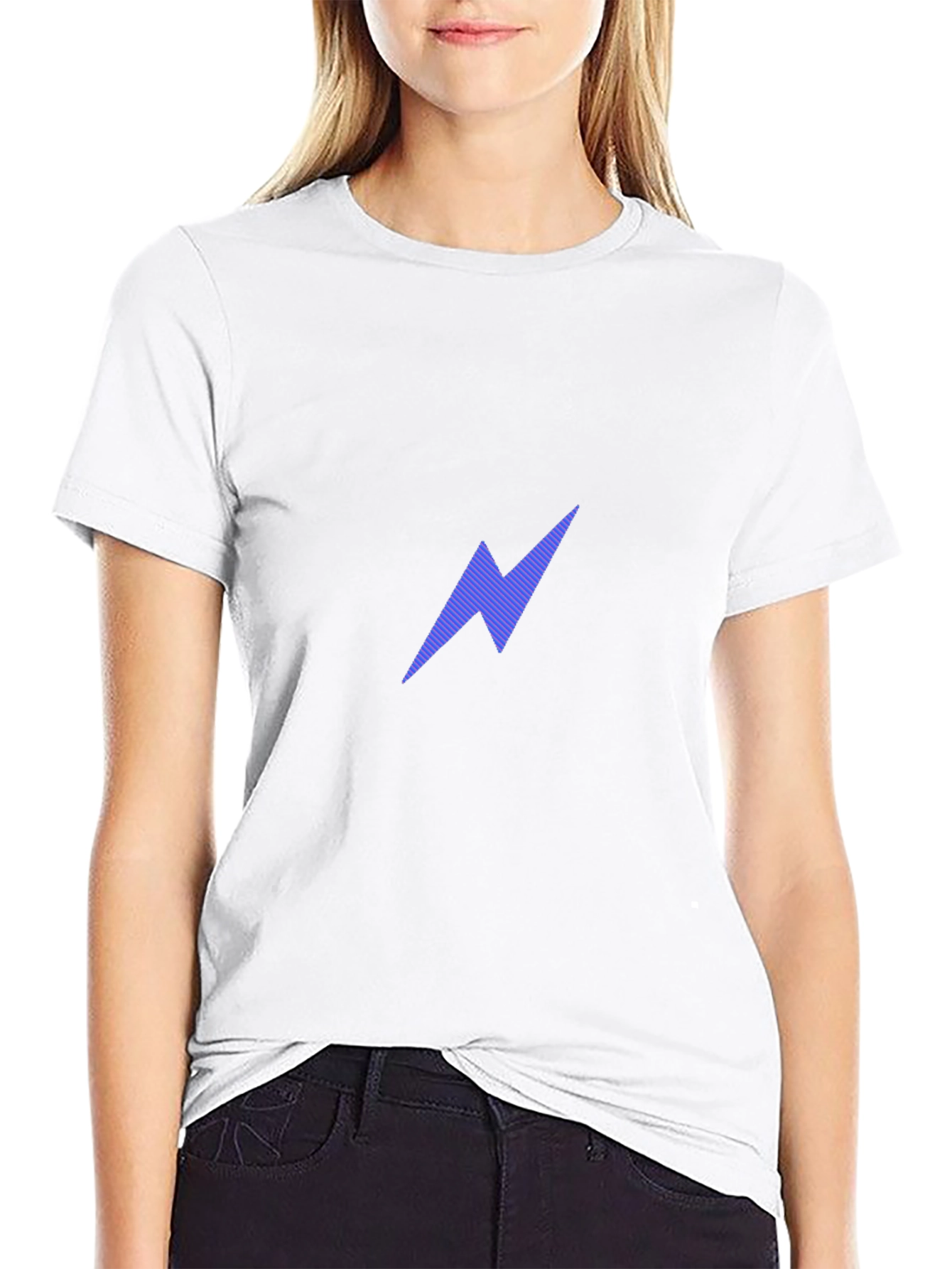 Black Lightning Bolt Graphic Tee - Casual Style