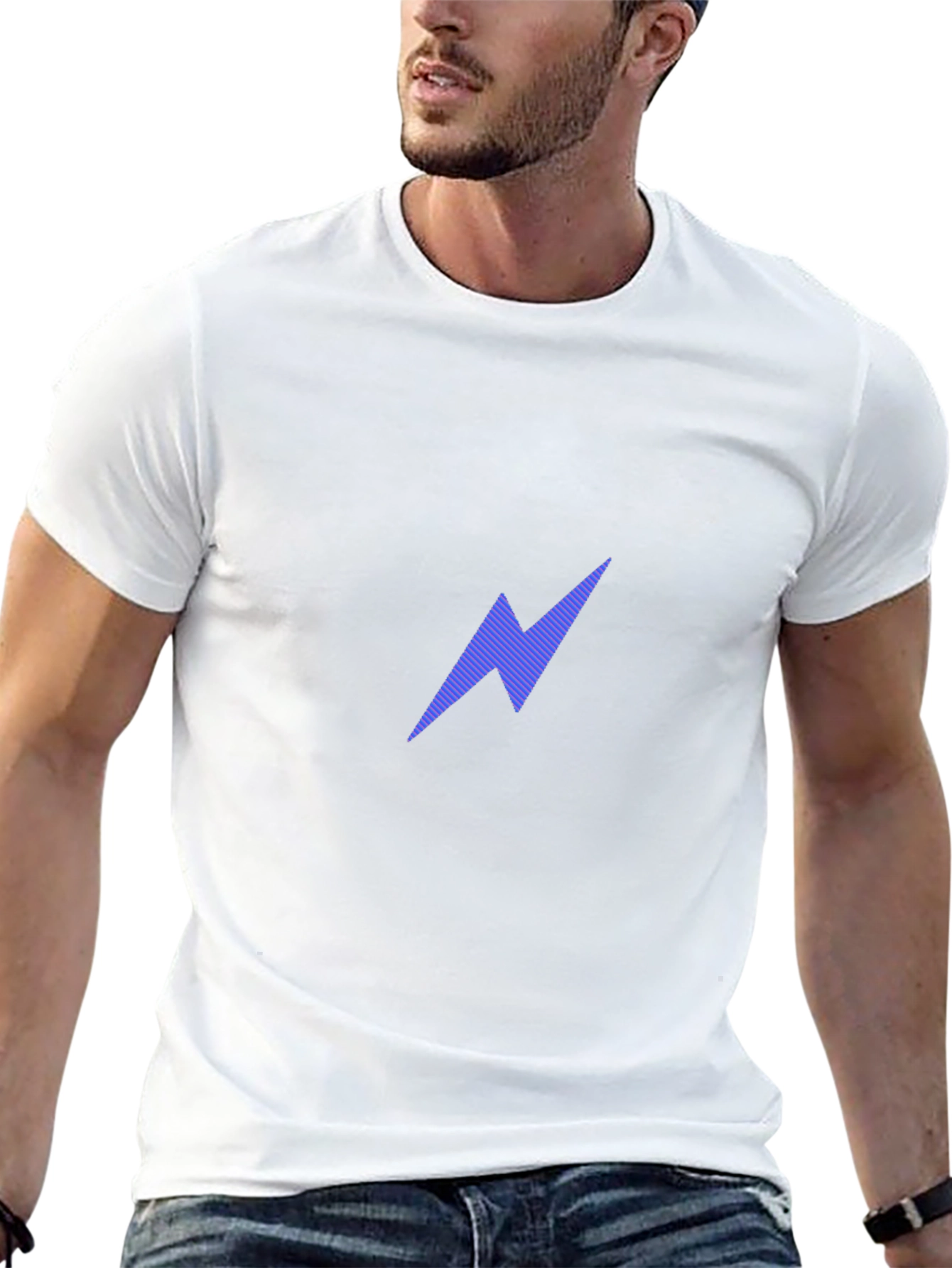Black Lightning Bolt Graphic Tee - Casual Style