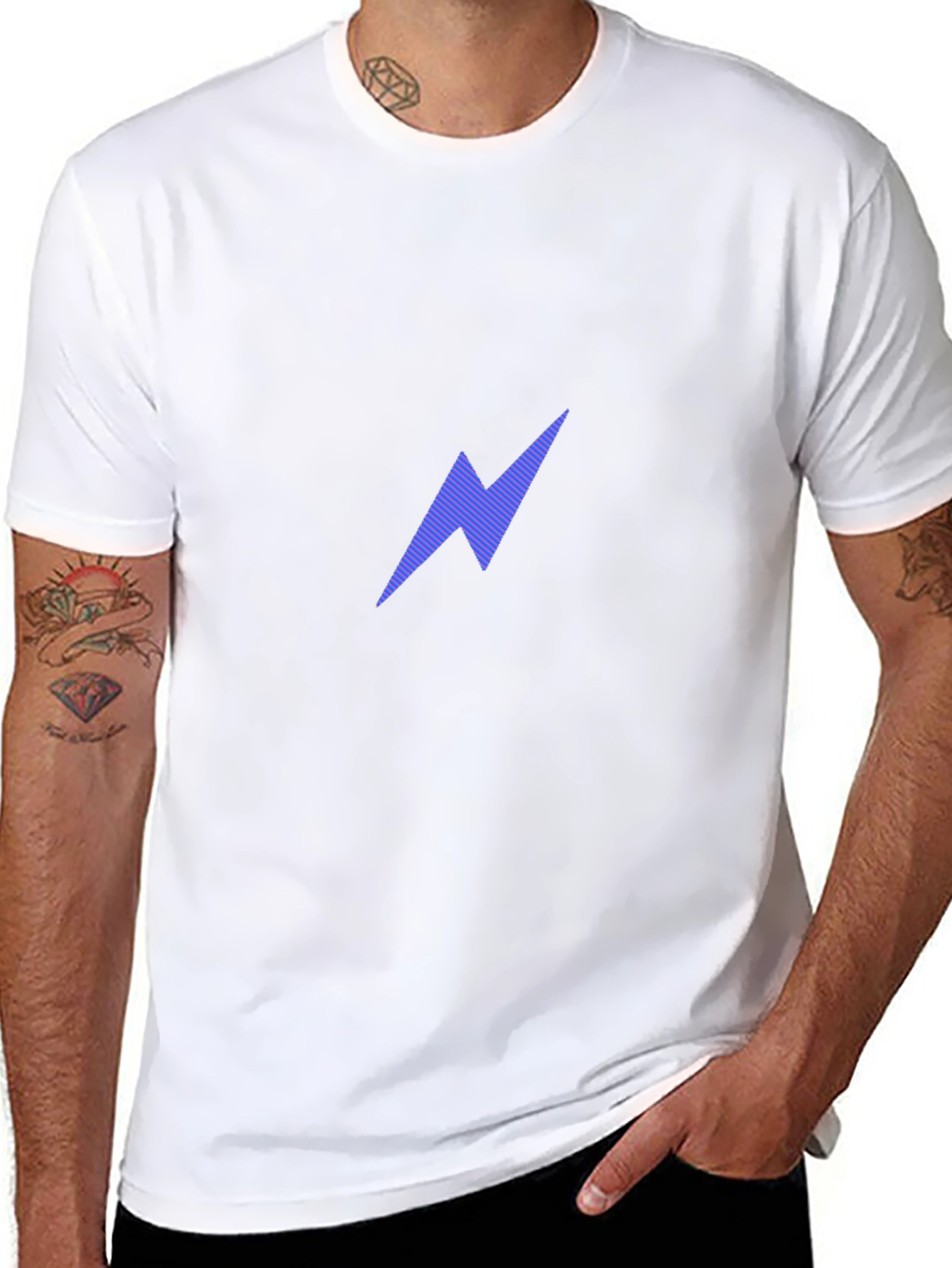 Black Lightning Bolt Graphic Tee - Casual Style