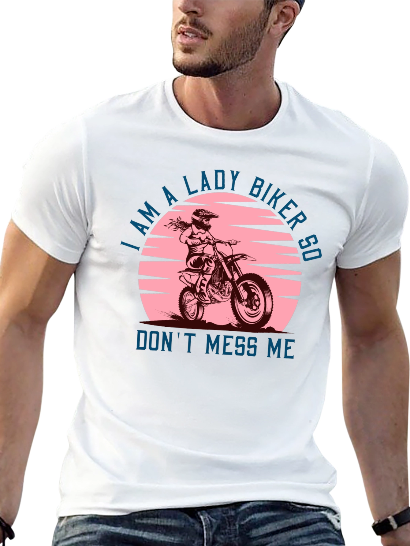 Lady Biker Graphic Tee -  Dont Mess Me T-Shirt