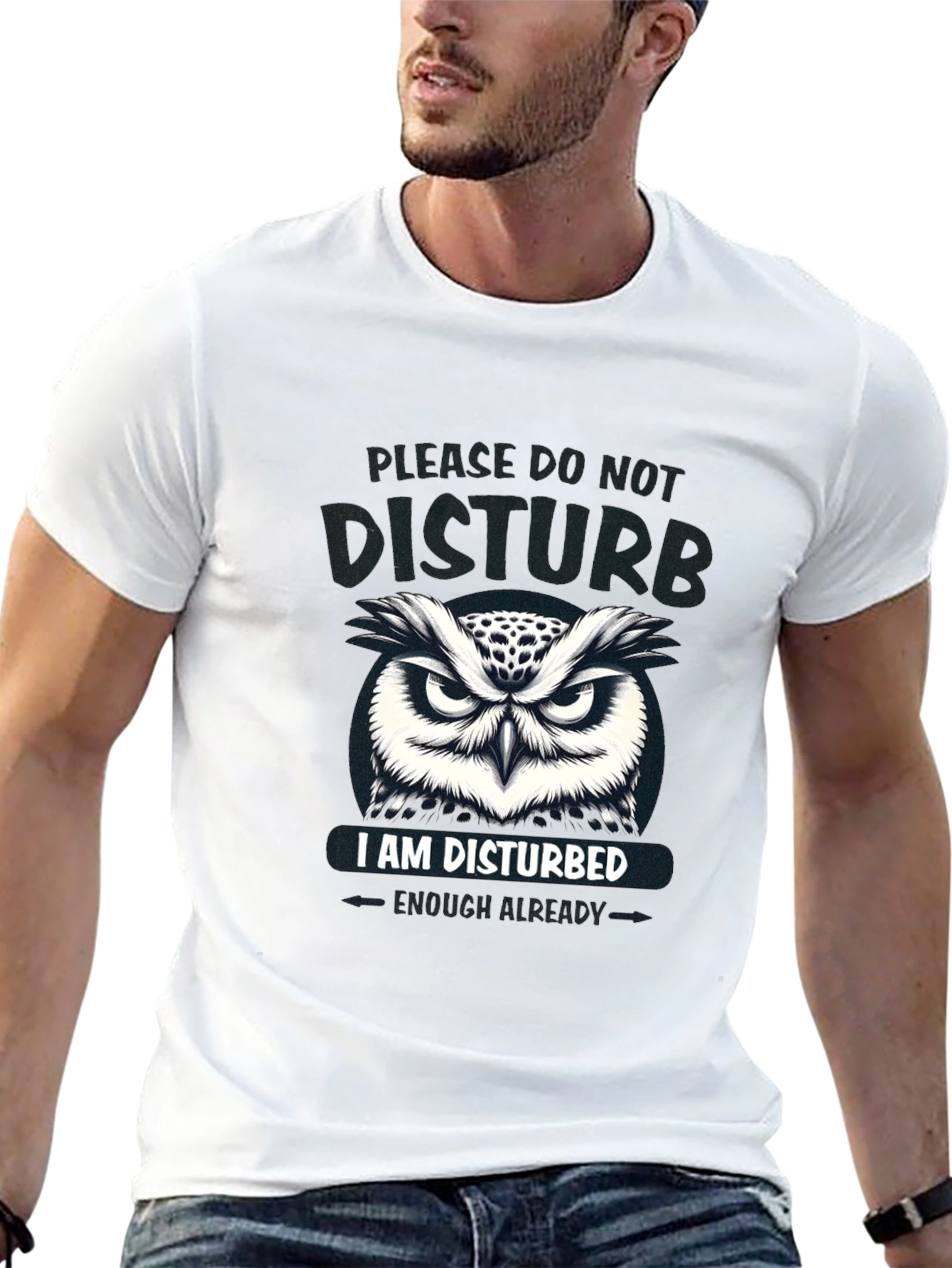 Disturbed Owl Graphic T-Shirt