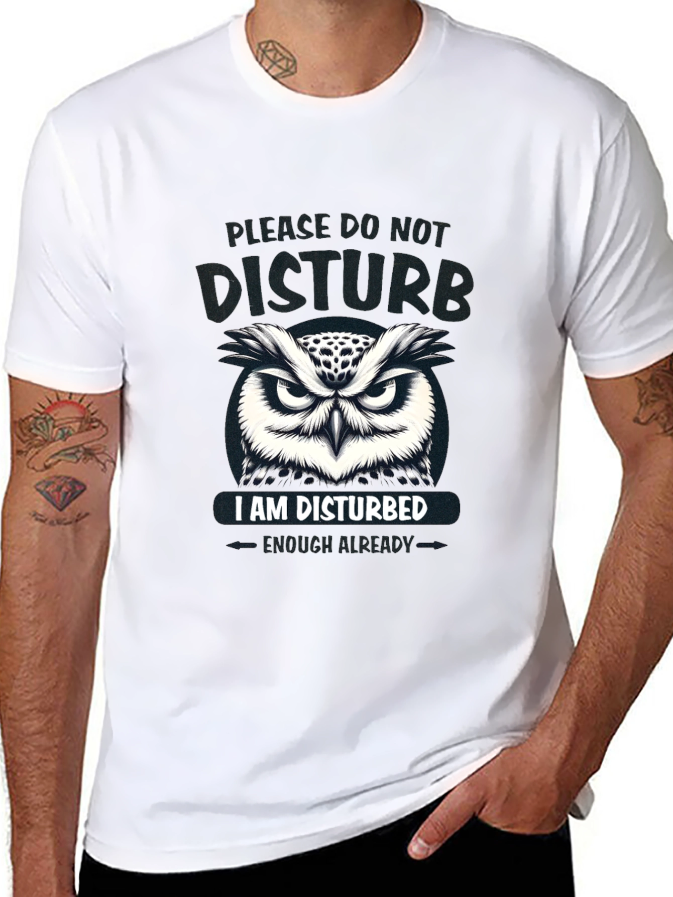 Disturbed Owl Graphic T-Shirt
