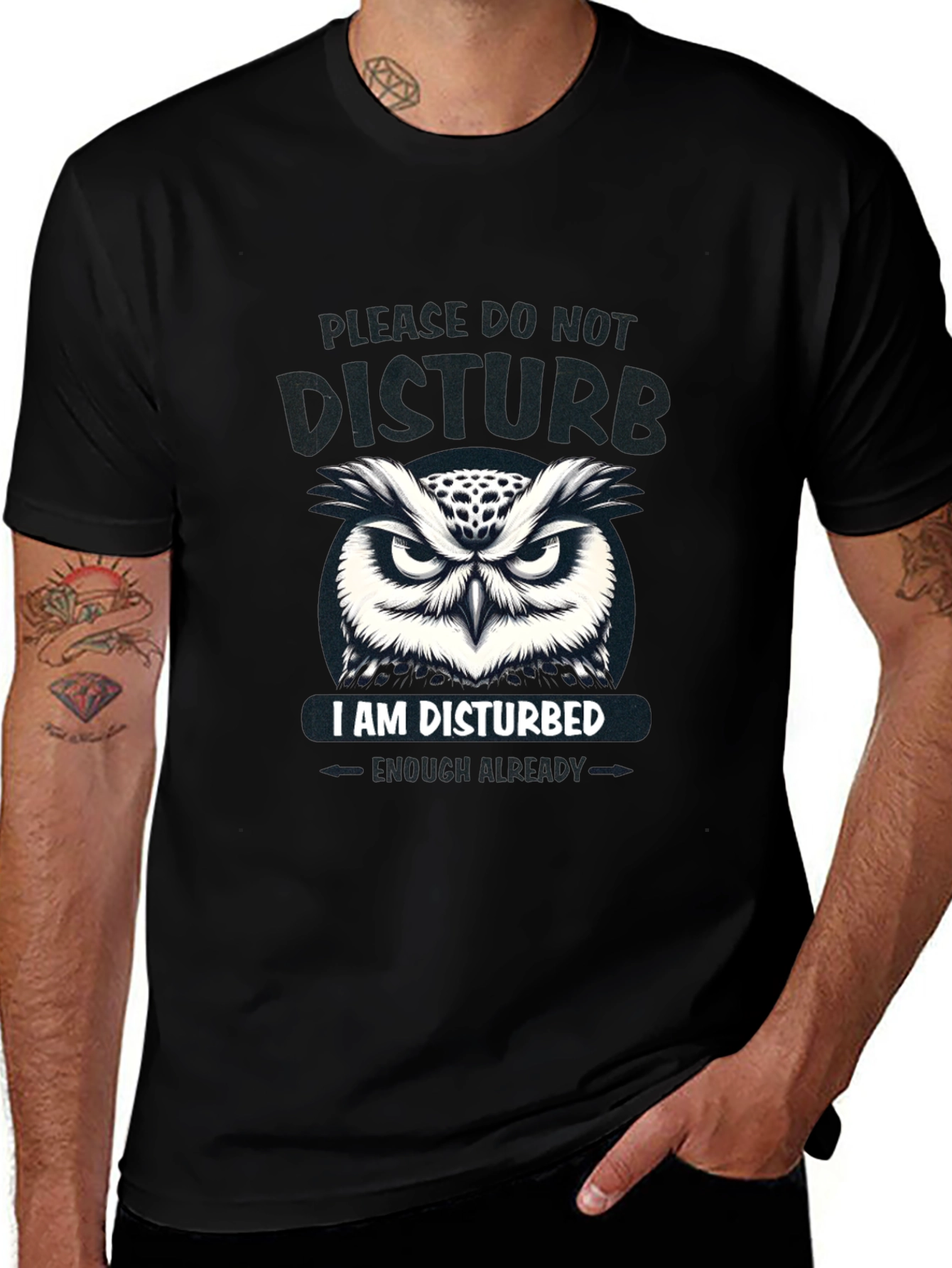 Disturbed Owl Graphic T-Shirt