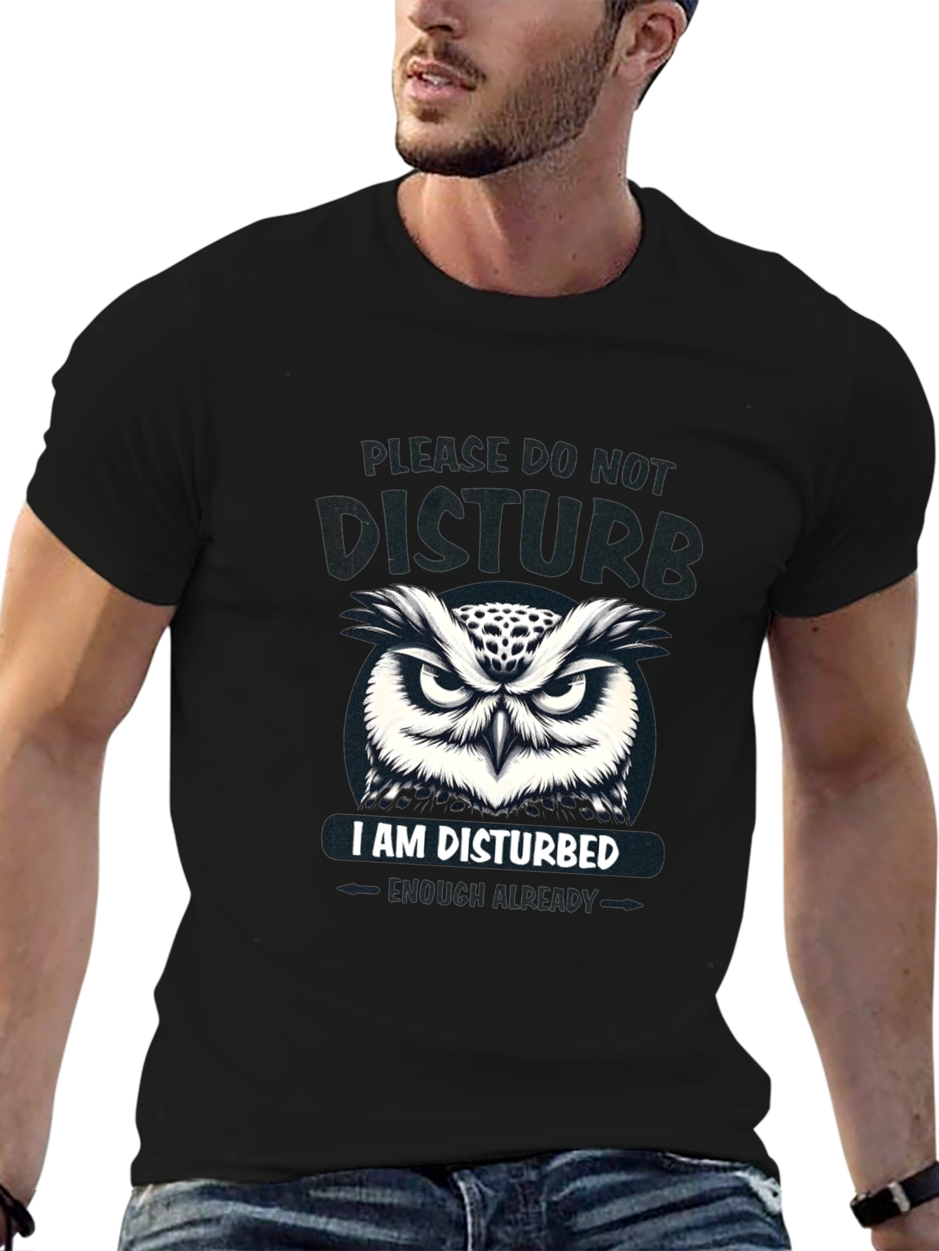 Disturbed Owl Graphic T-Shirt