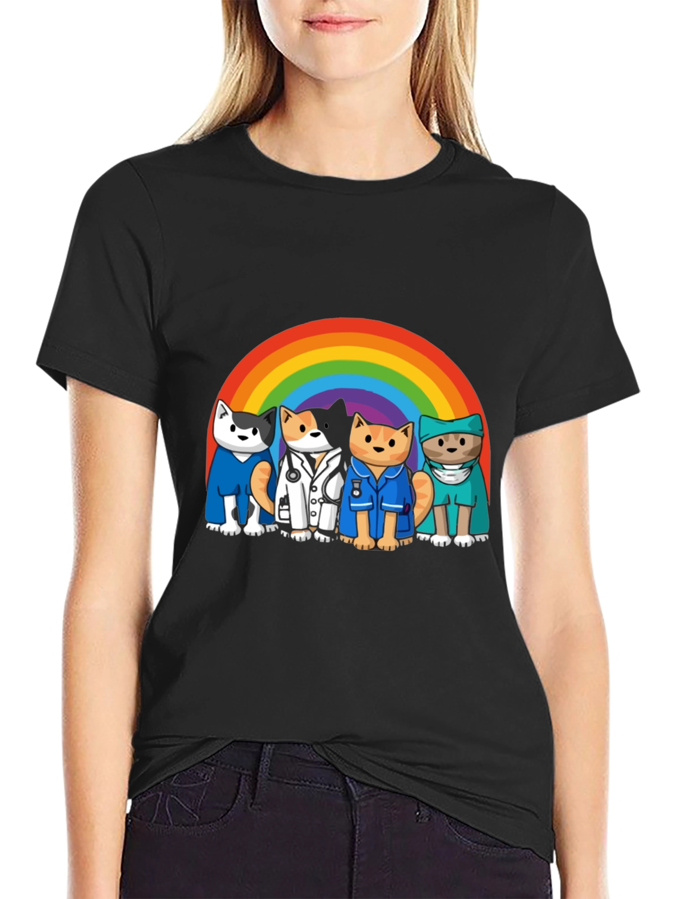 Rainbow Cats Medical Hero T-Shirt