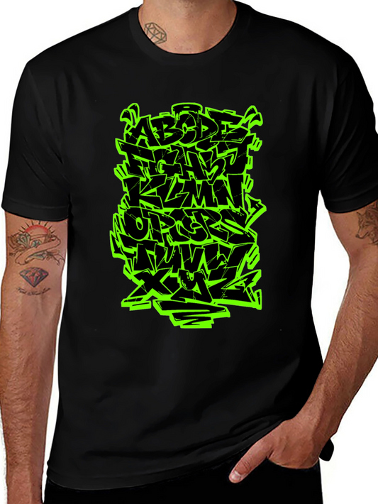 Graffiti Alphabet Black T-Shirt