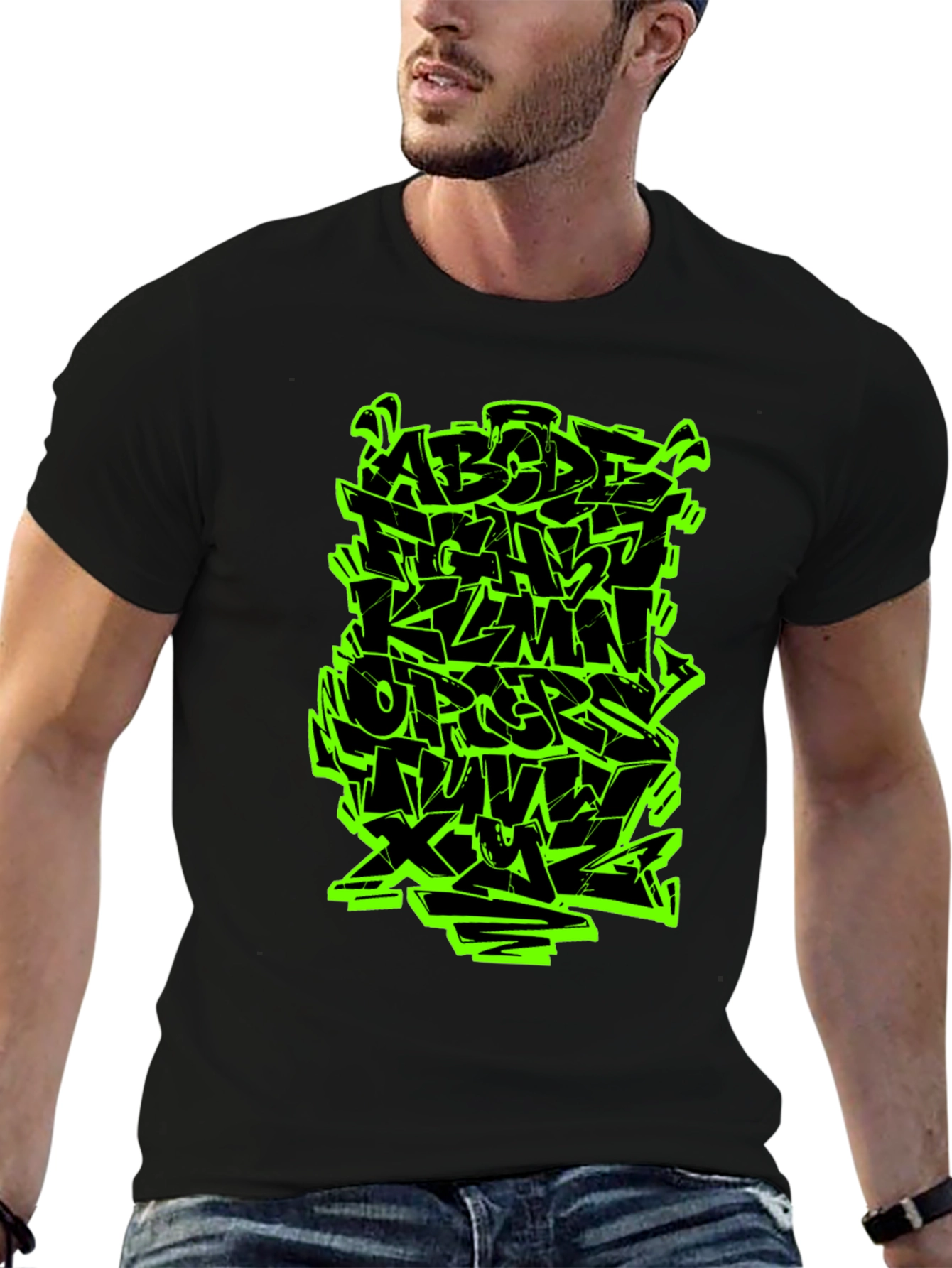 Graffiti Alphabet Black T-Shirt