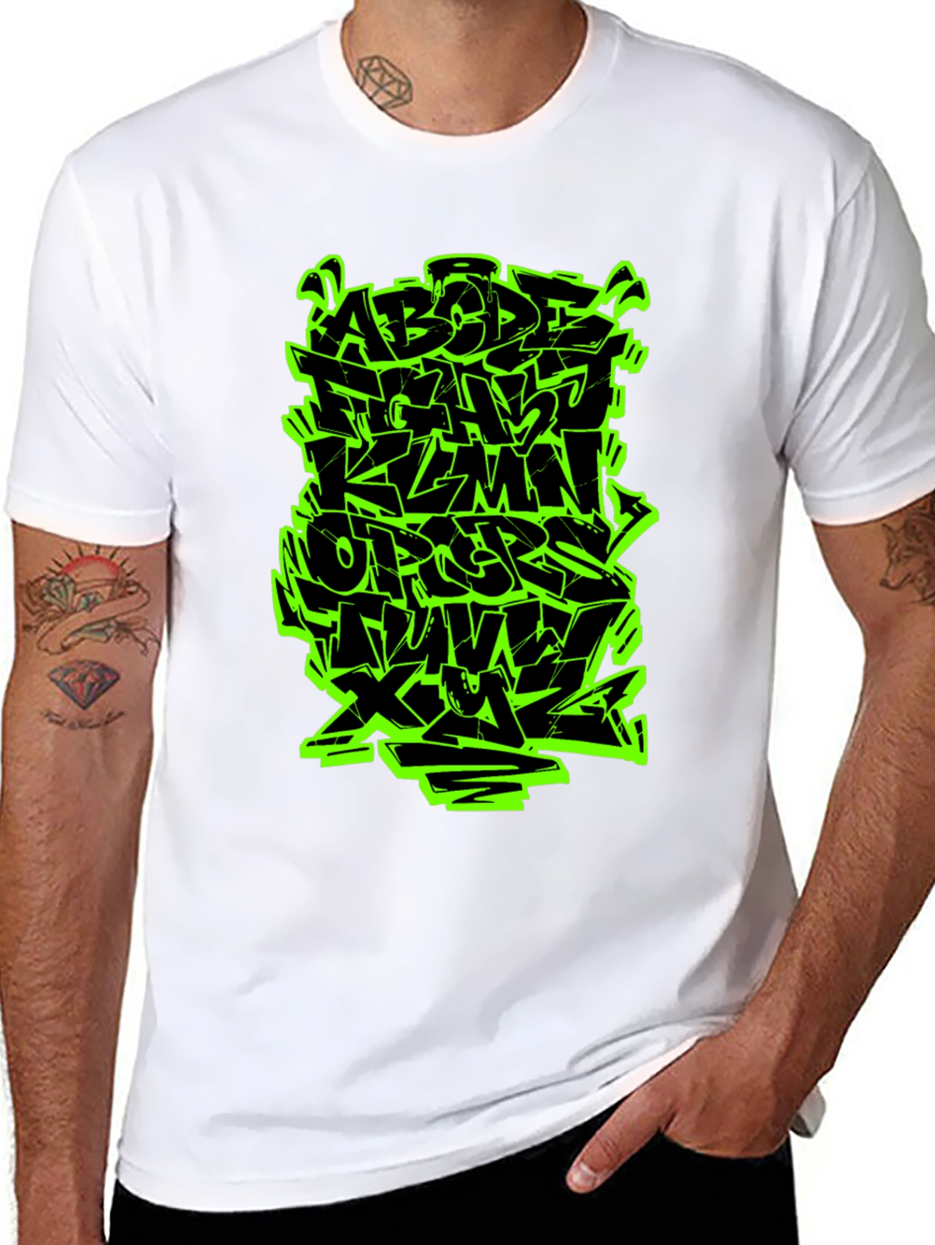 Graffiti Alphabet Black T-Shirt