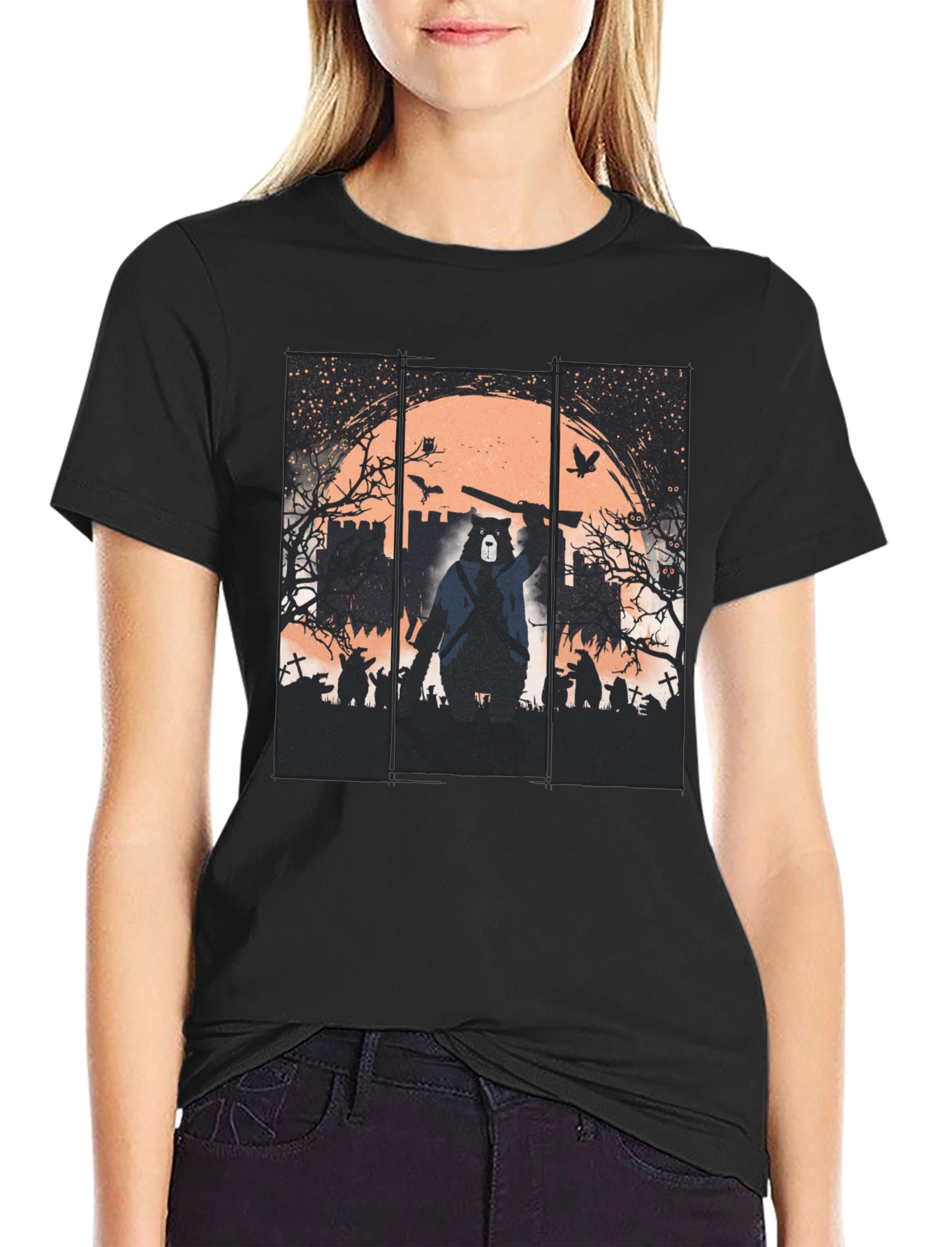 Zombie Hunter Bear Graphic Tee