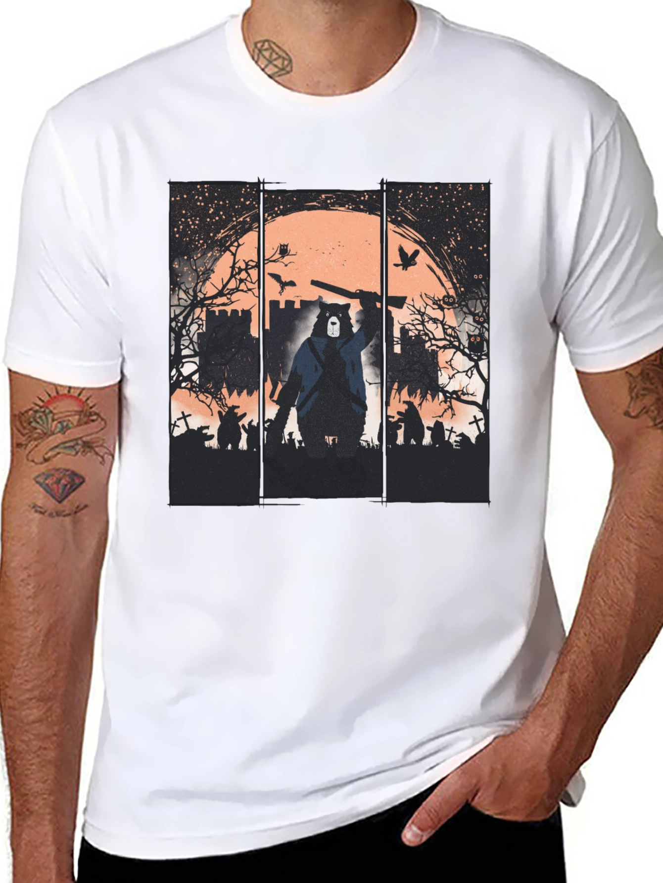 Zombie Hunter Bear Graphic Tee