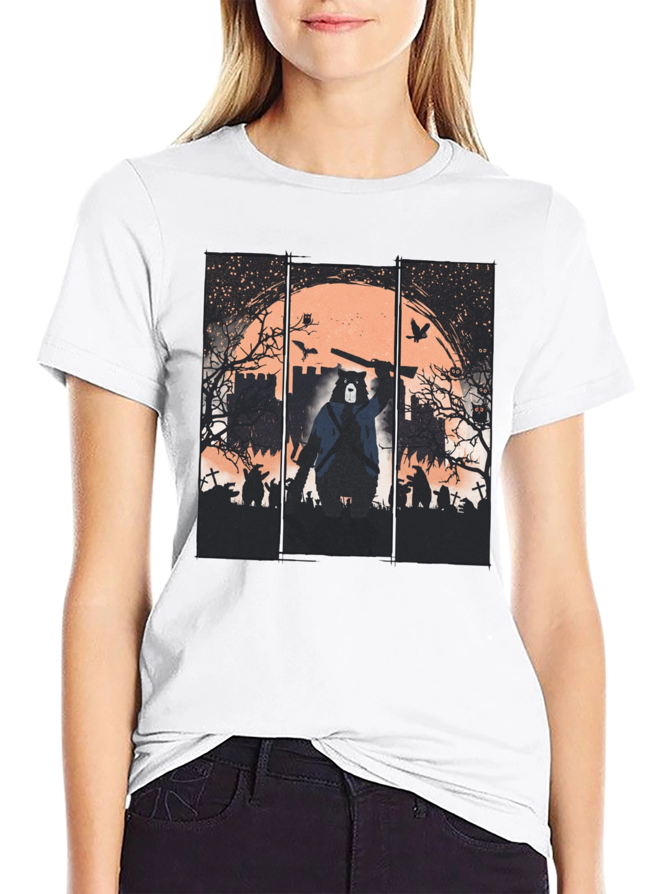 Zombie Hunter Bear Graphic Tee