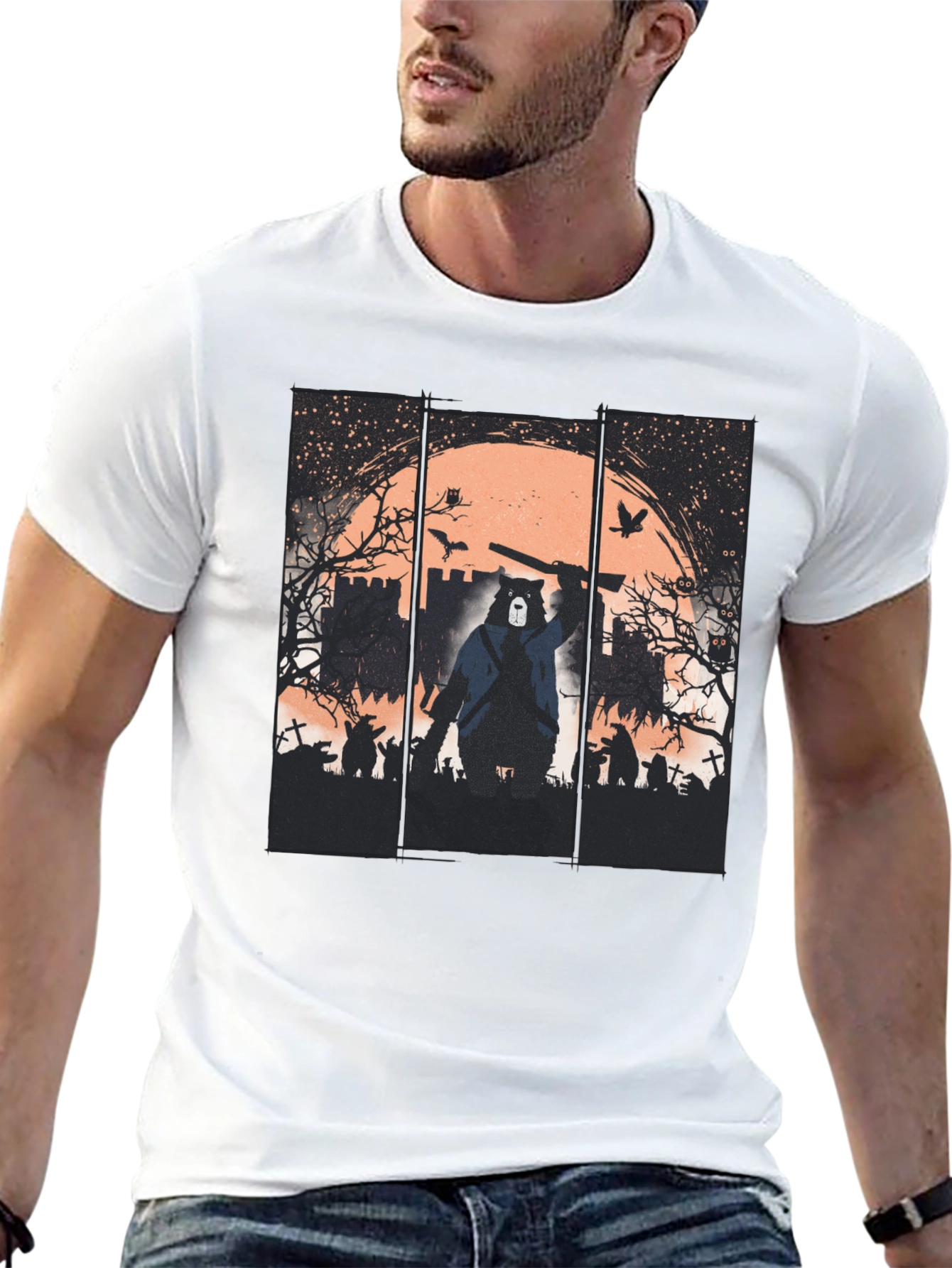 Zombie Hunter Bear Graphic Tee