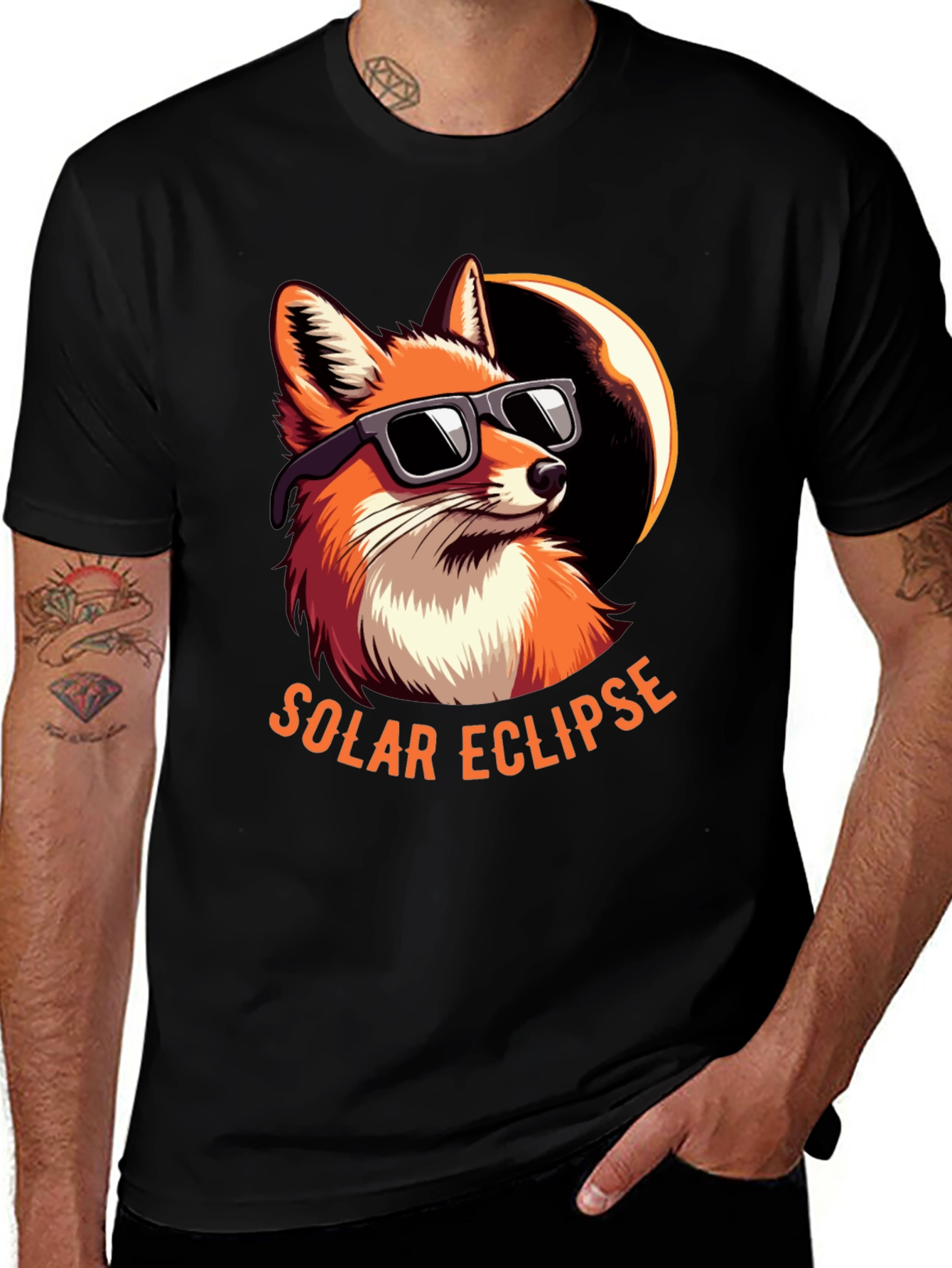 Solar Eclipse Fox Graphic Tee