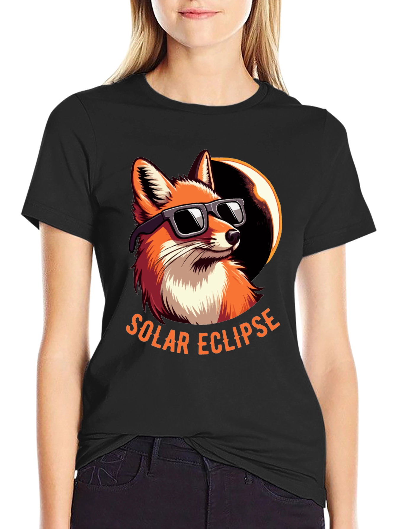 Solar Eclipse Fox Graphic Tee