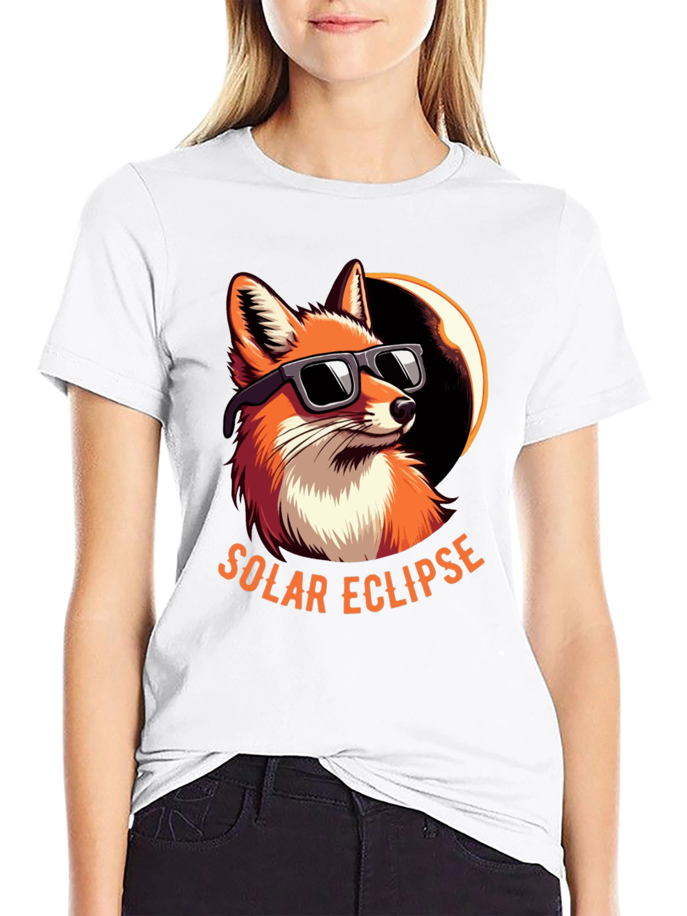 Solar Eclipse Fox Graphic Tee
