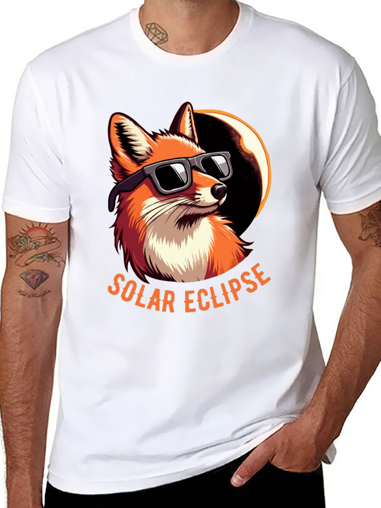 Solar Eclipse Fox Graphic Tee