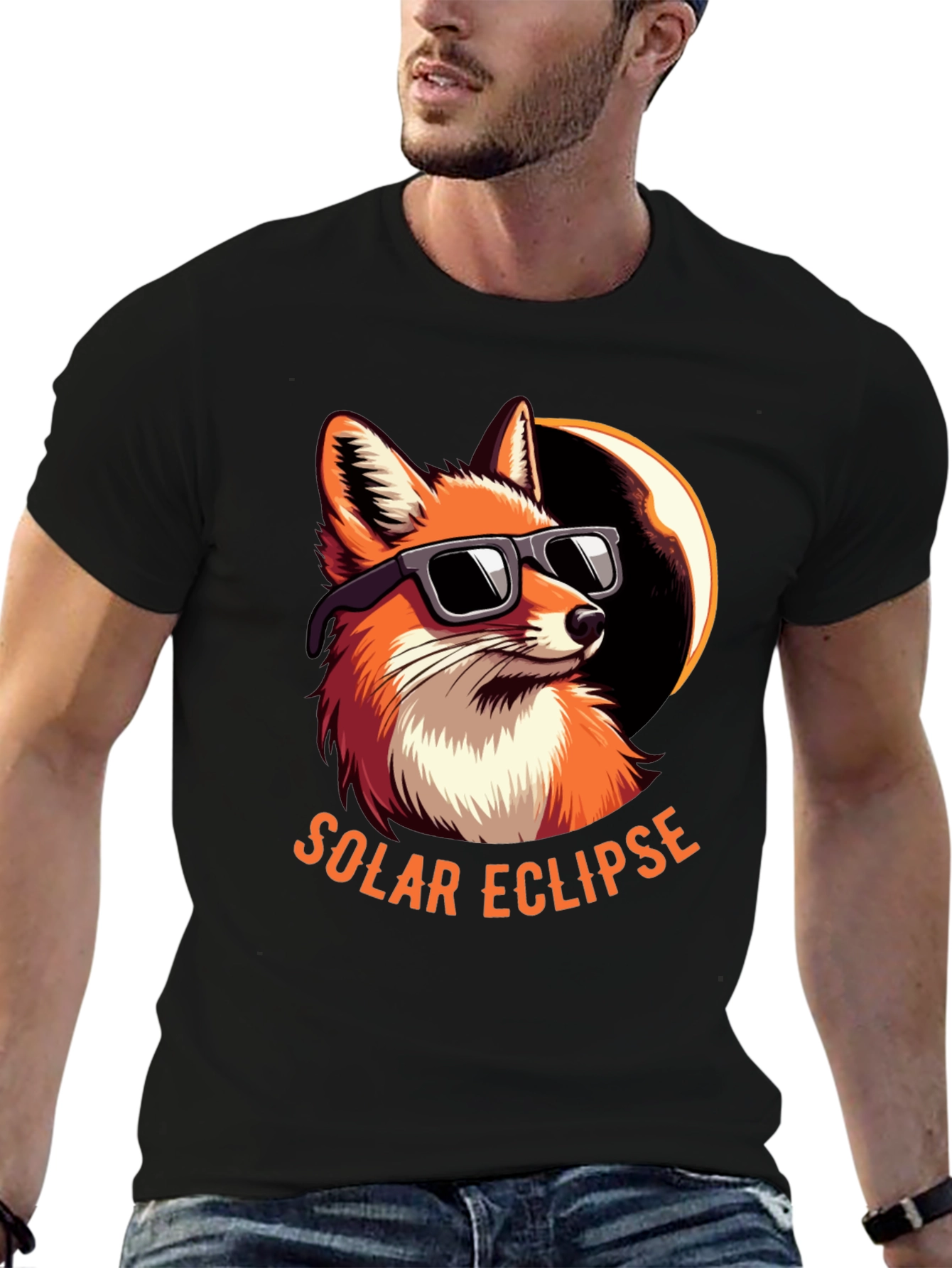 Solar Eclipse Fox Graphic Tee