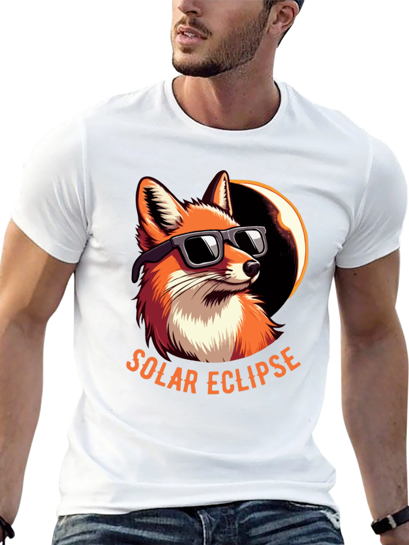Solar Eclipse Fox Graphic Tee