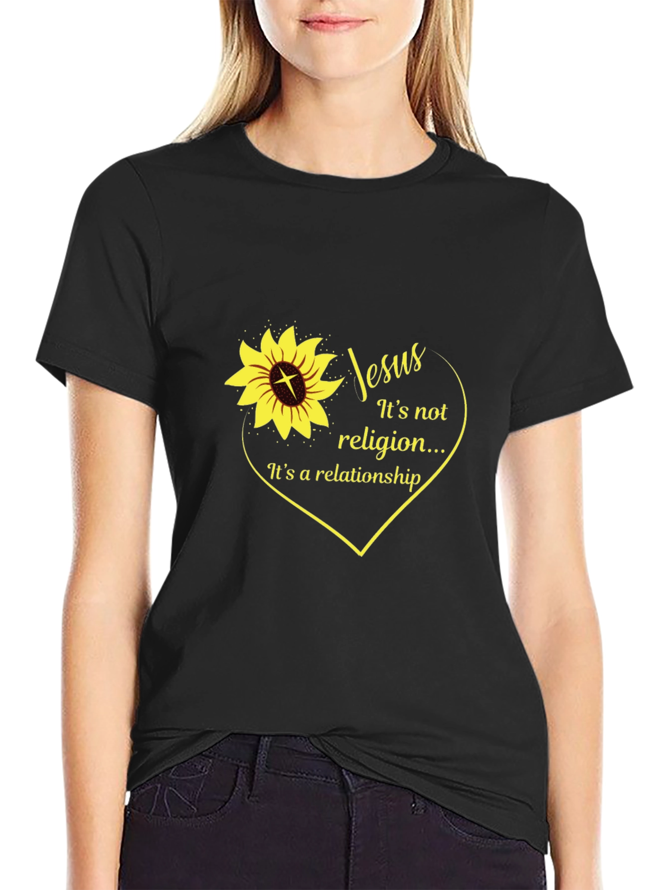 Jesus Sunflower Graphic T-Shirt