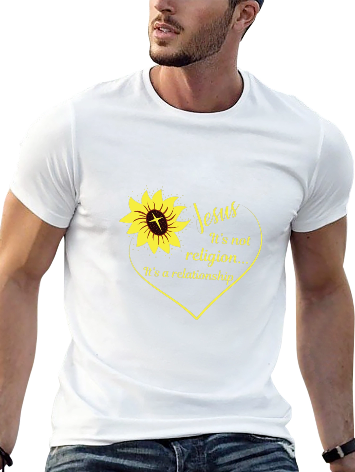 Jesus Sunflower Graphic T-Shirt