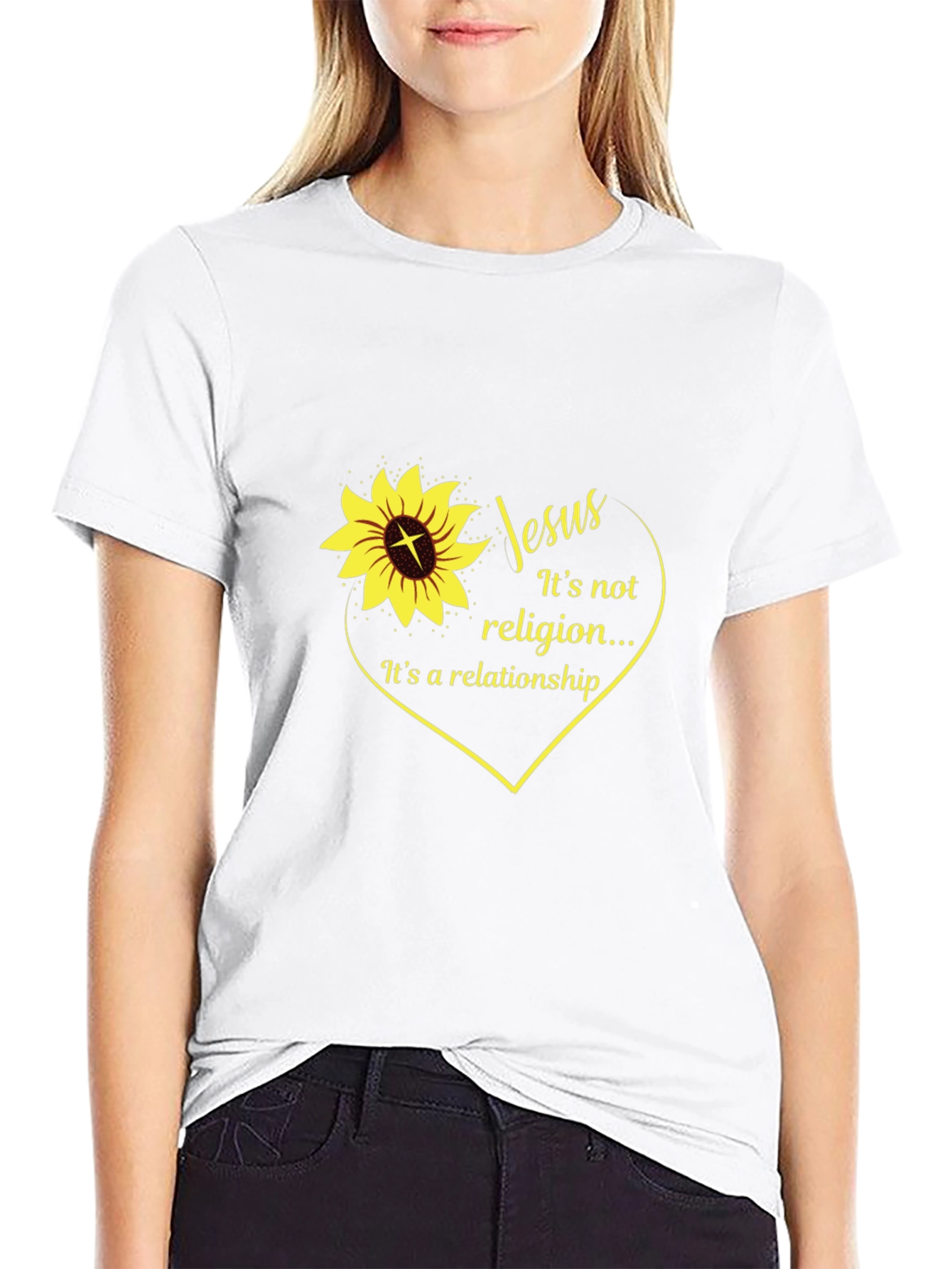 Jesus Sunflower Graphic T-Shirt