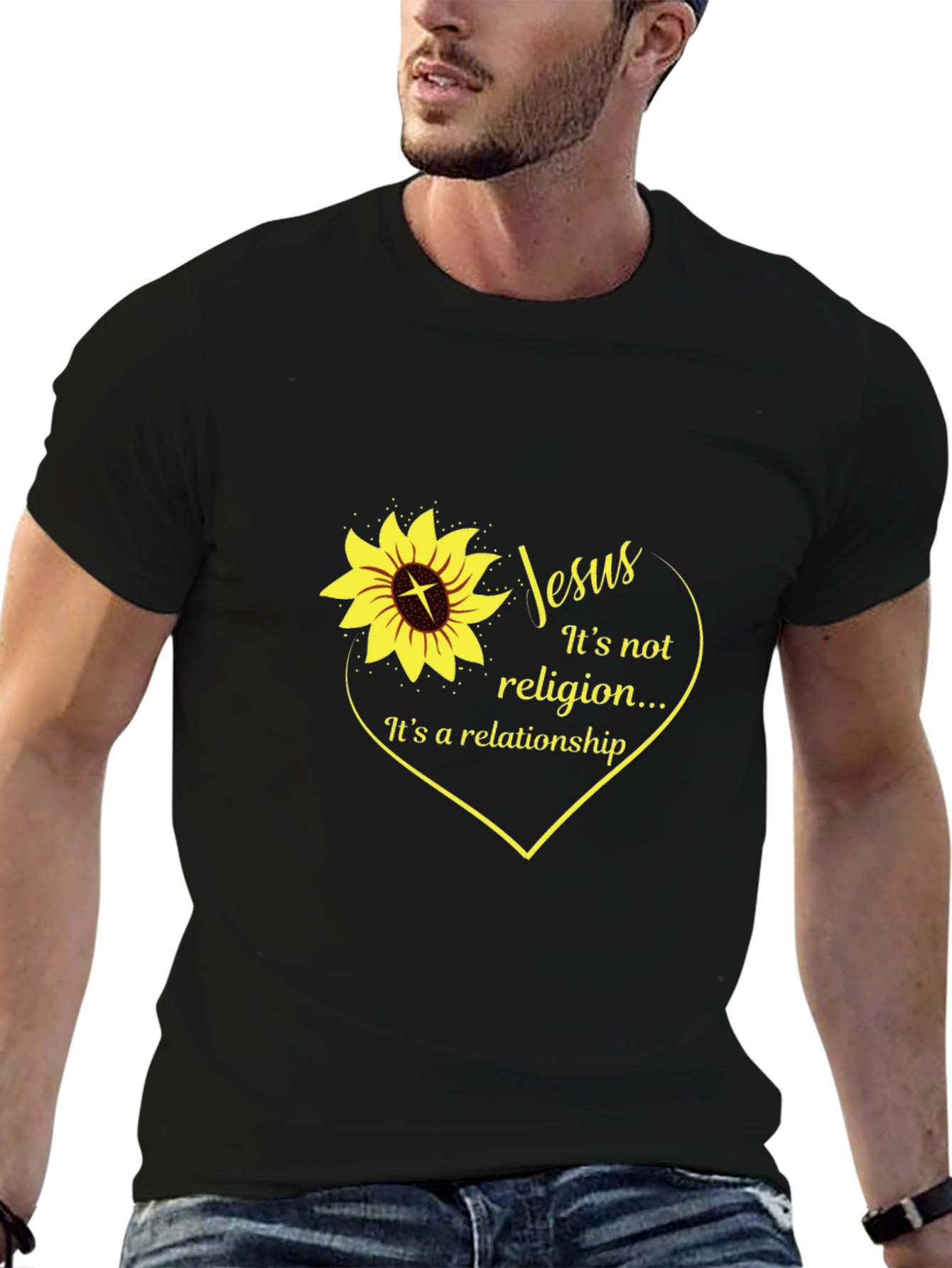 Jesus Sunflower Graphic T-Shirt
