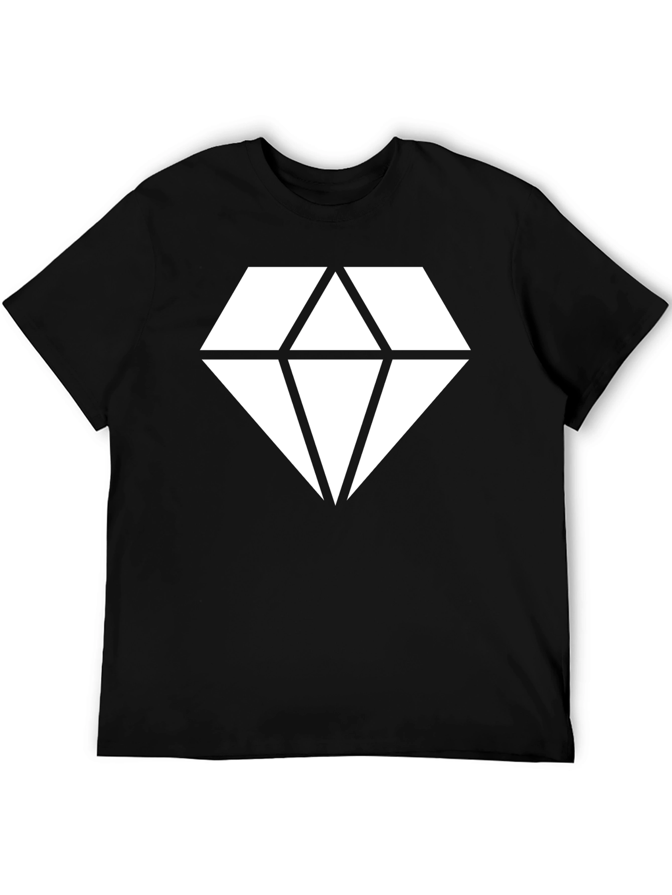 Black T-Shirt with Geometric Diamond Graphic