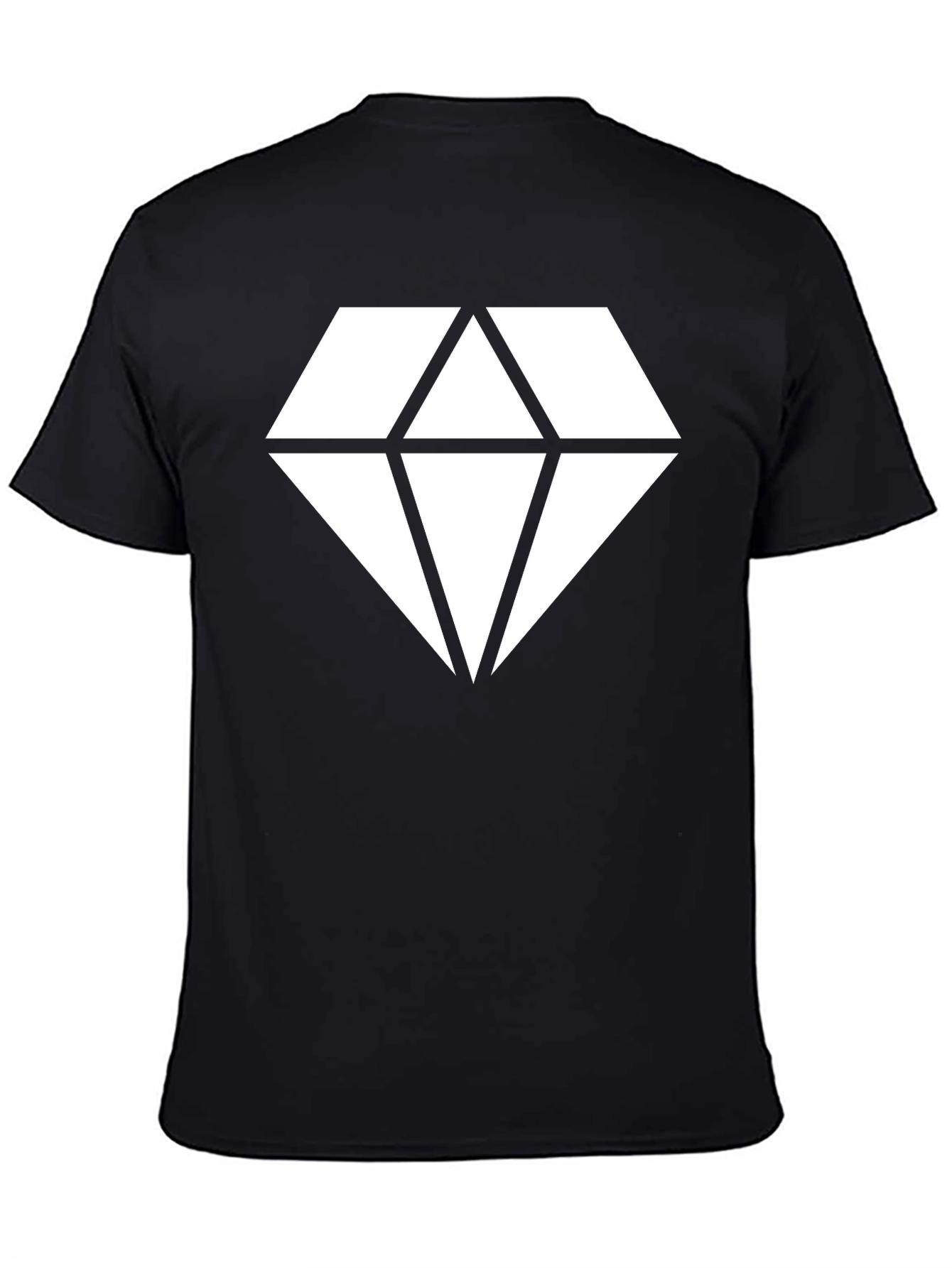 Black T-Shirt with Geometric Diamond Graphic
