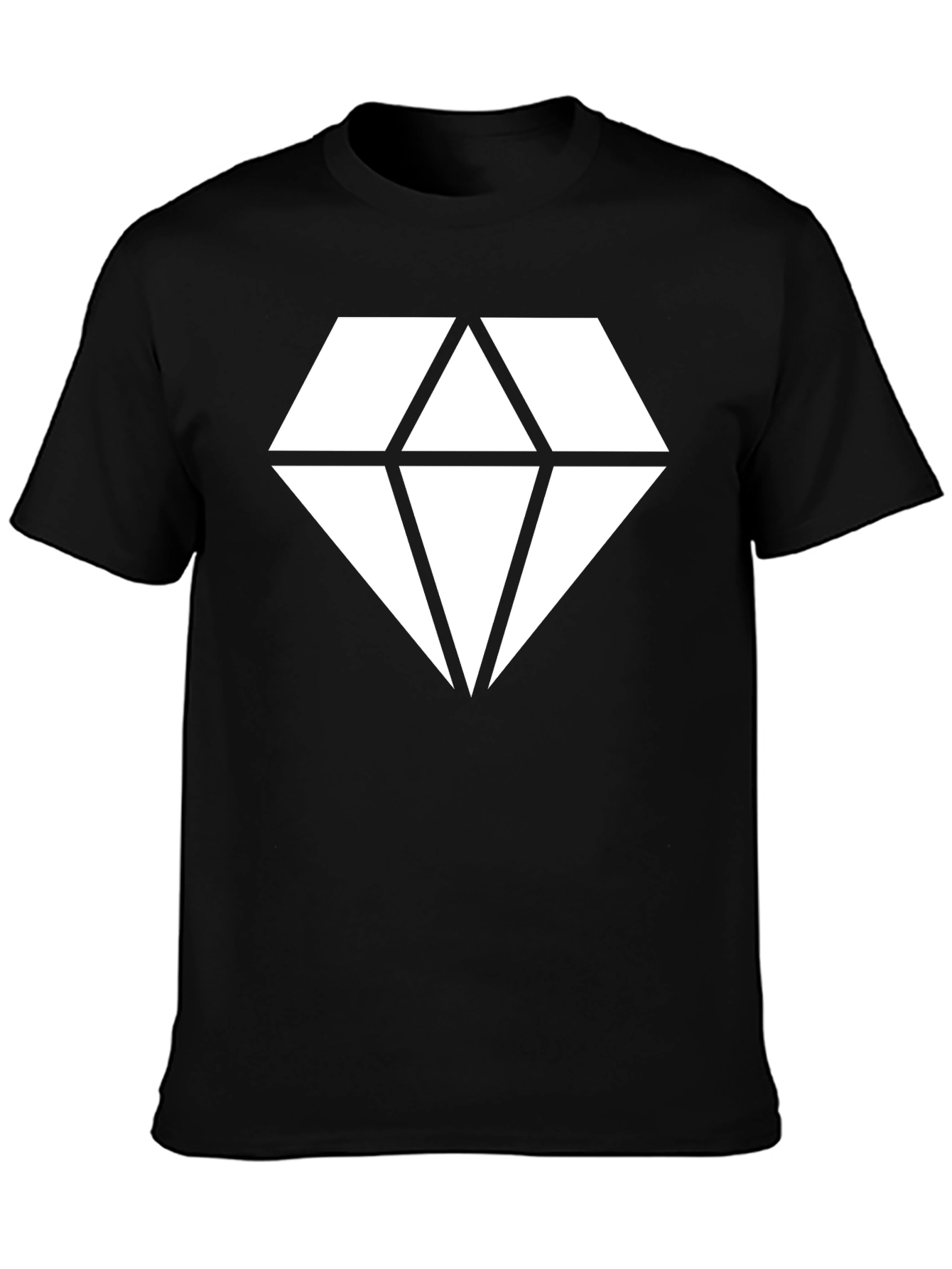 Black T-Shirt with Geometric Diamond Graphic