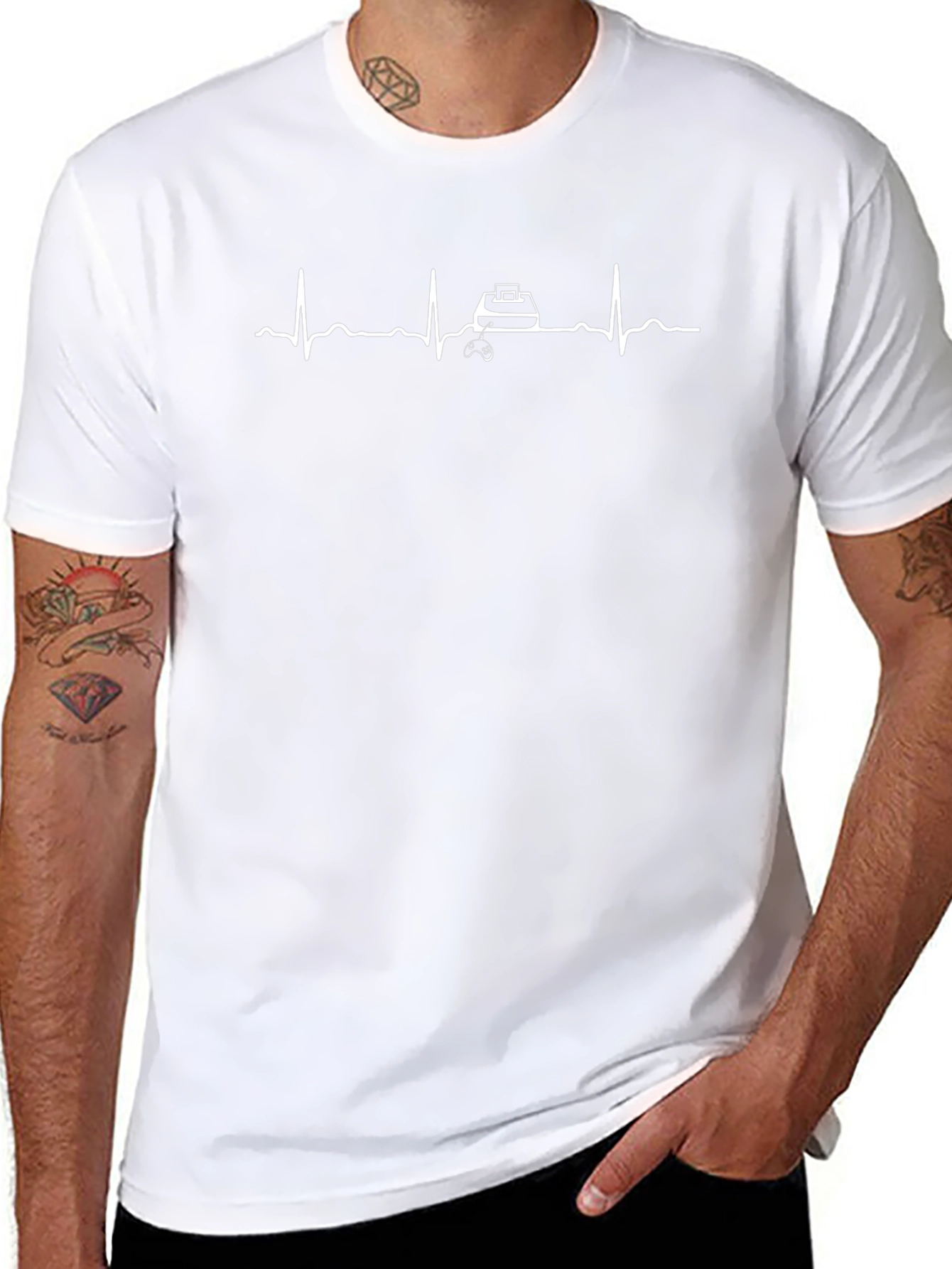 Gamer Heartbeat T-Shirt - Black Graphic Tee