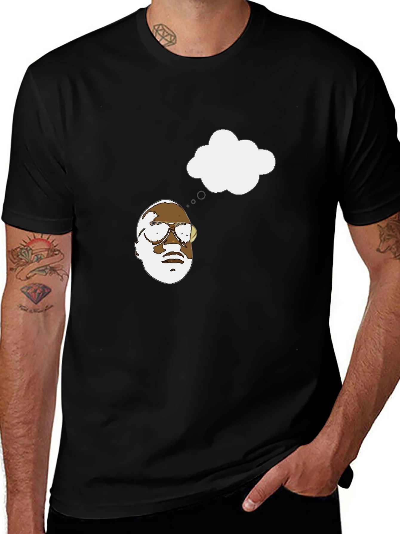 Thinking Man Graphic Black T-Shirt
