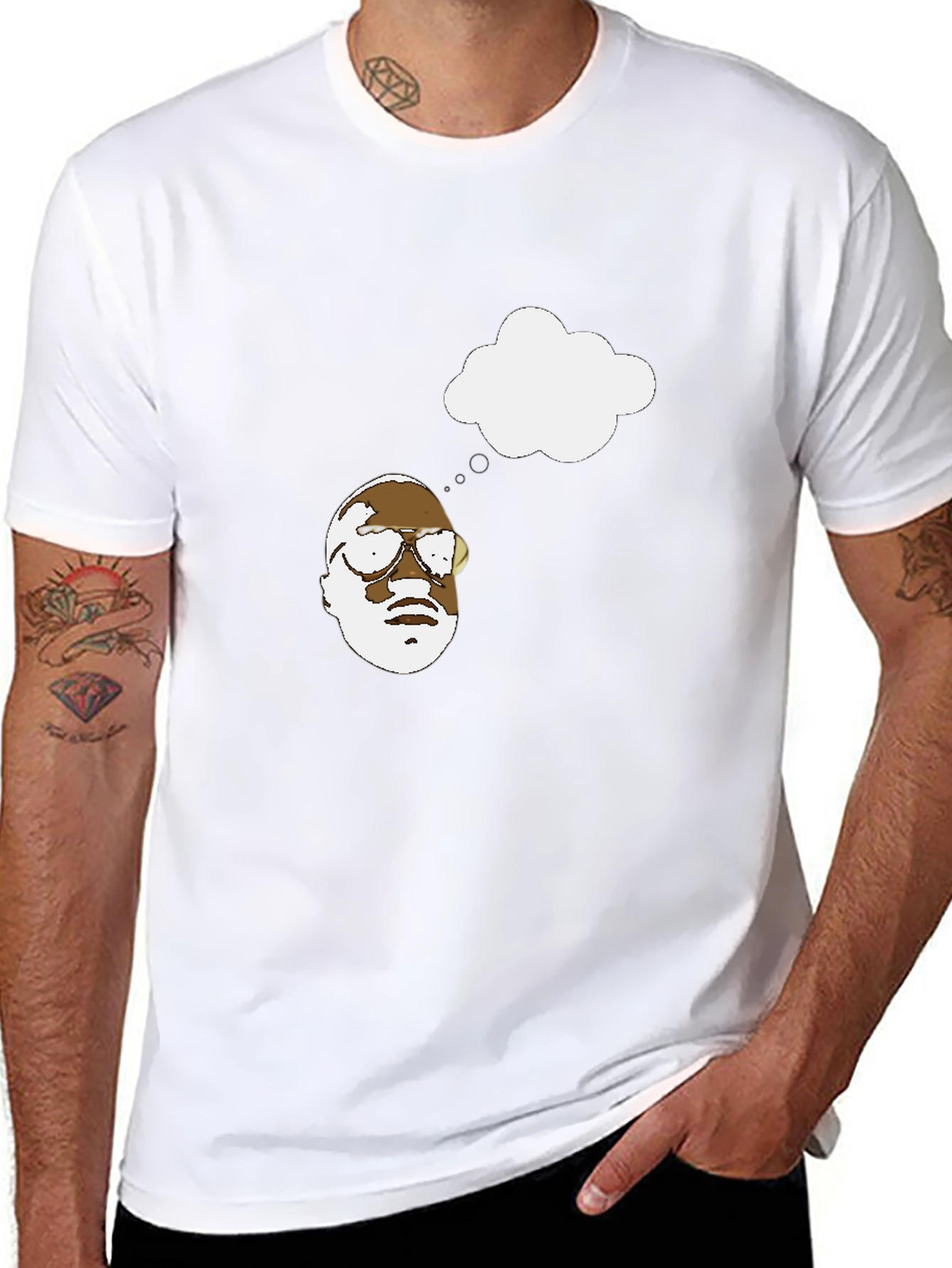 Thinking Man Graphic Black T-Shirt