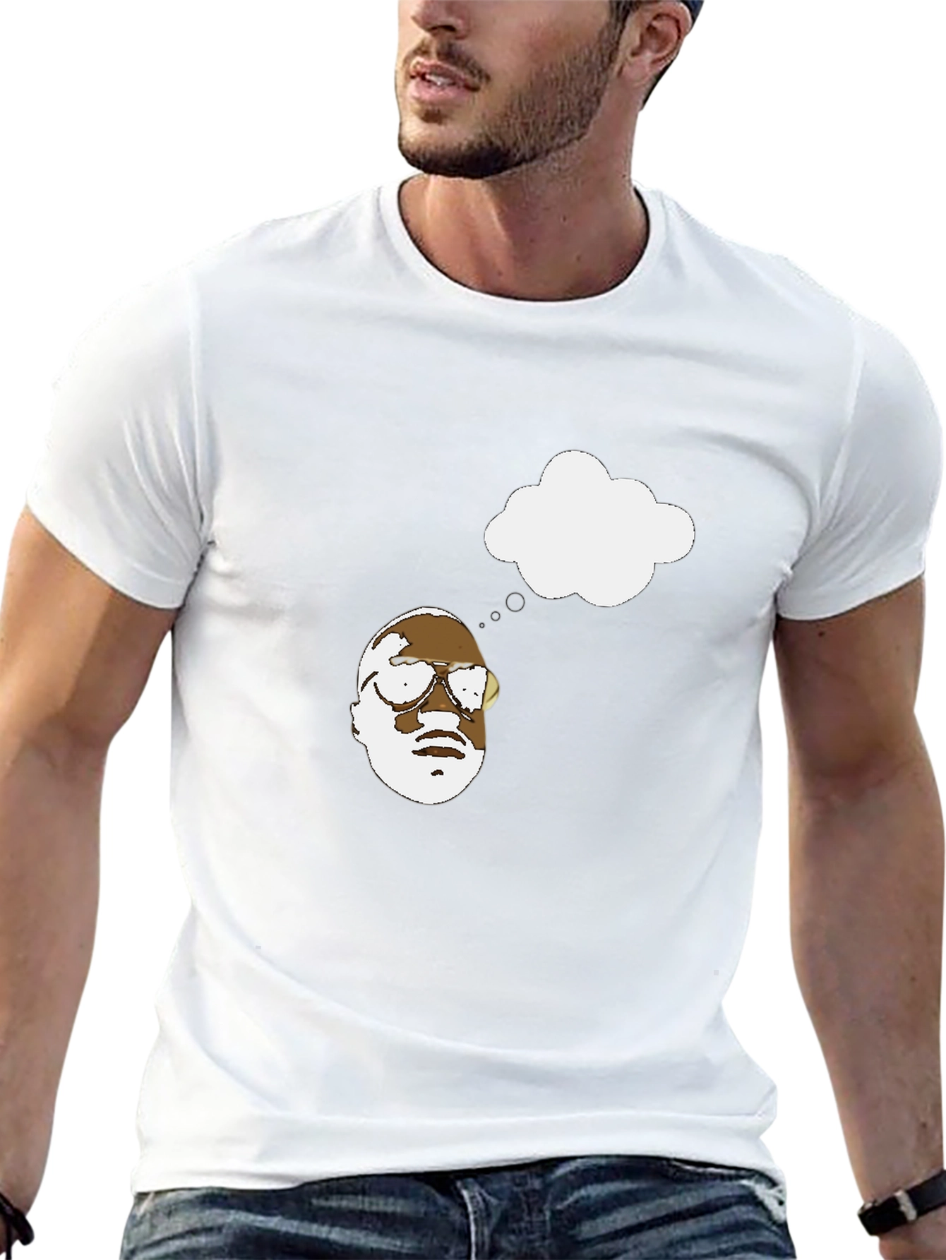 Thinking Man Graphic Black T-Shirt