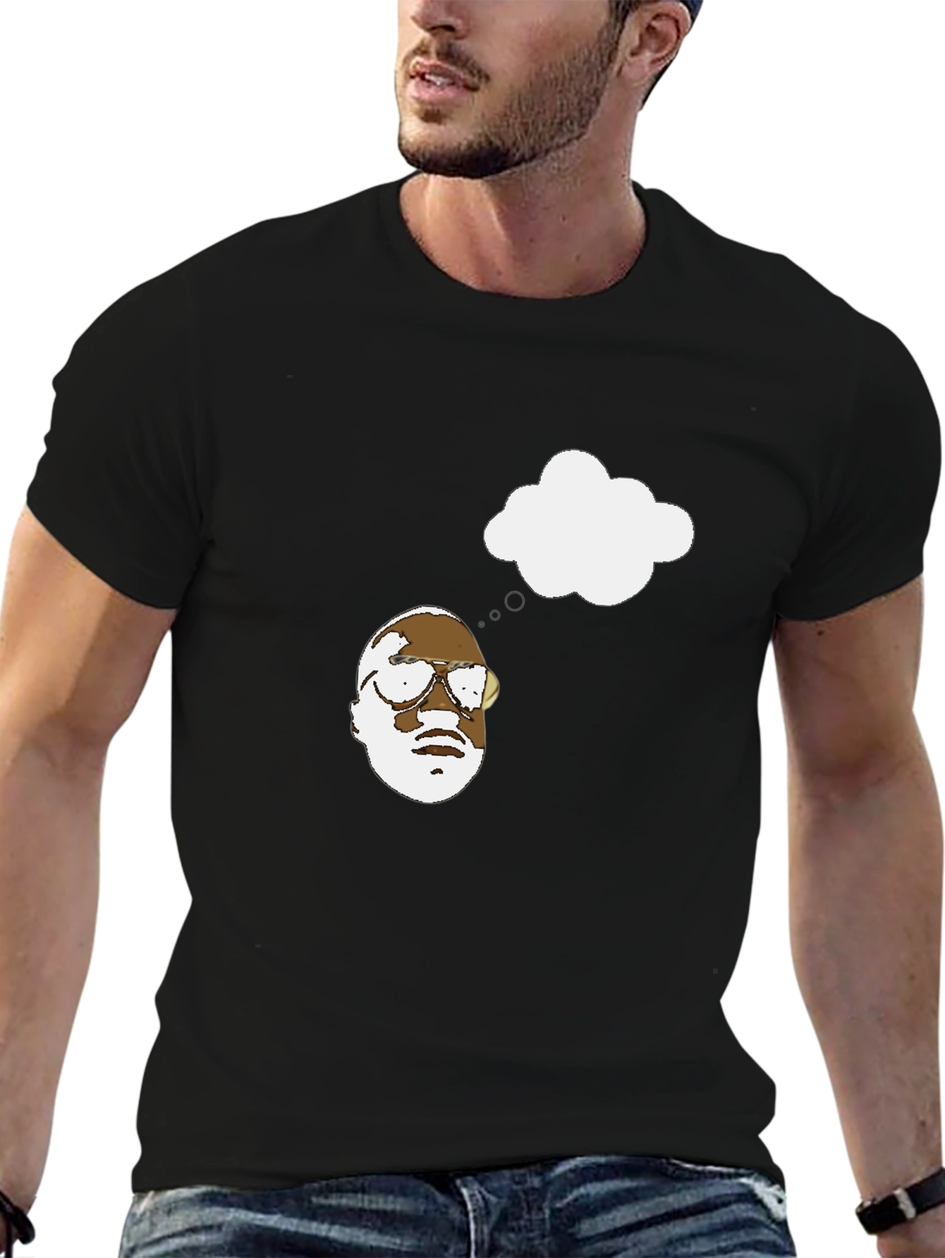 Thinking Man Graphic Black T-Shirt
