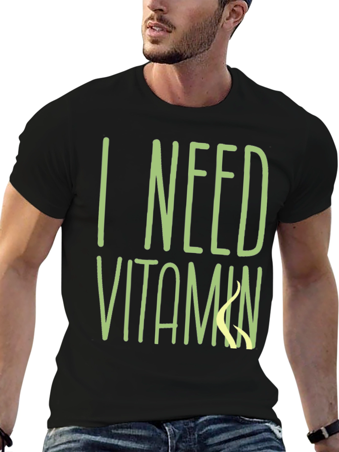 I Need Vitamin Sea T-Shirt - Black Cotton Tee