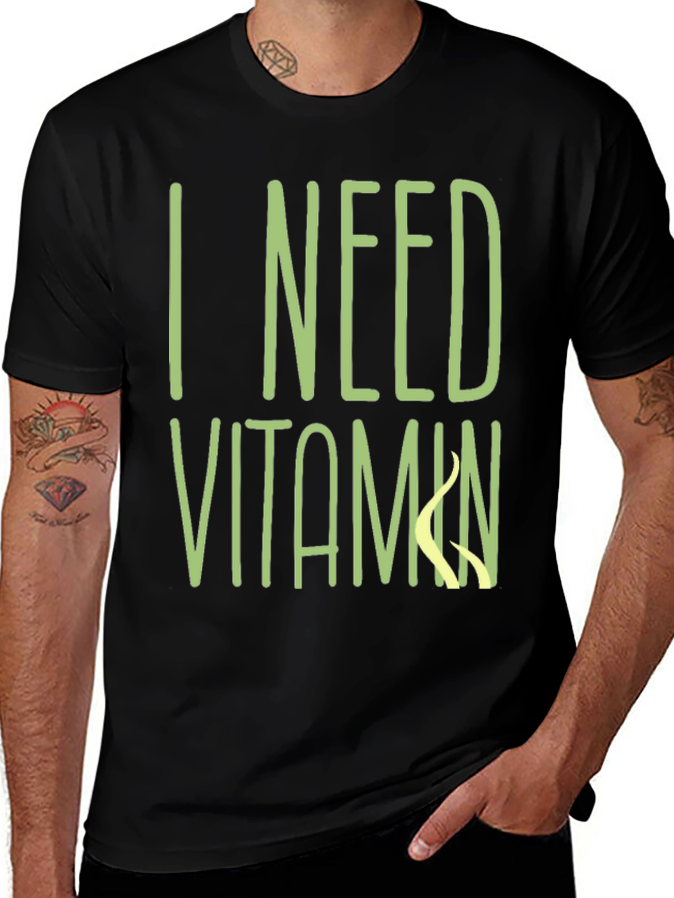I Need Vitamin Sea T-Shirt - Black Cotton Tee