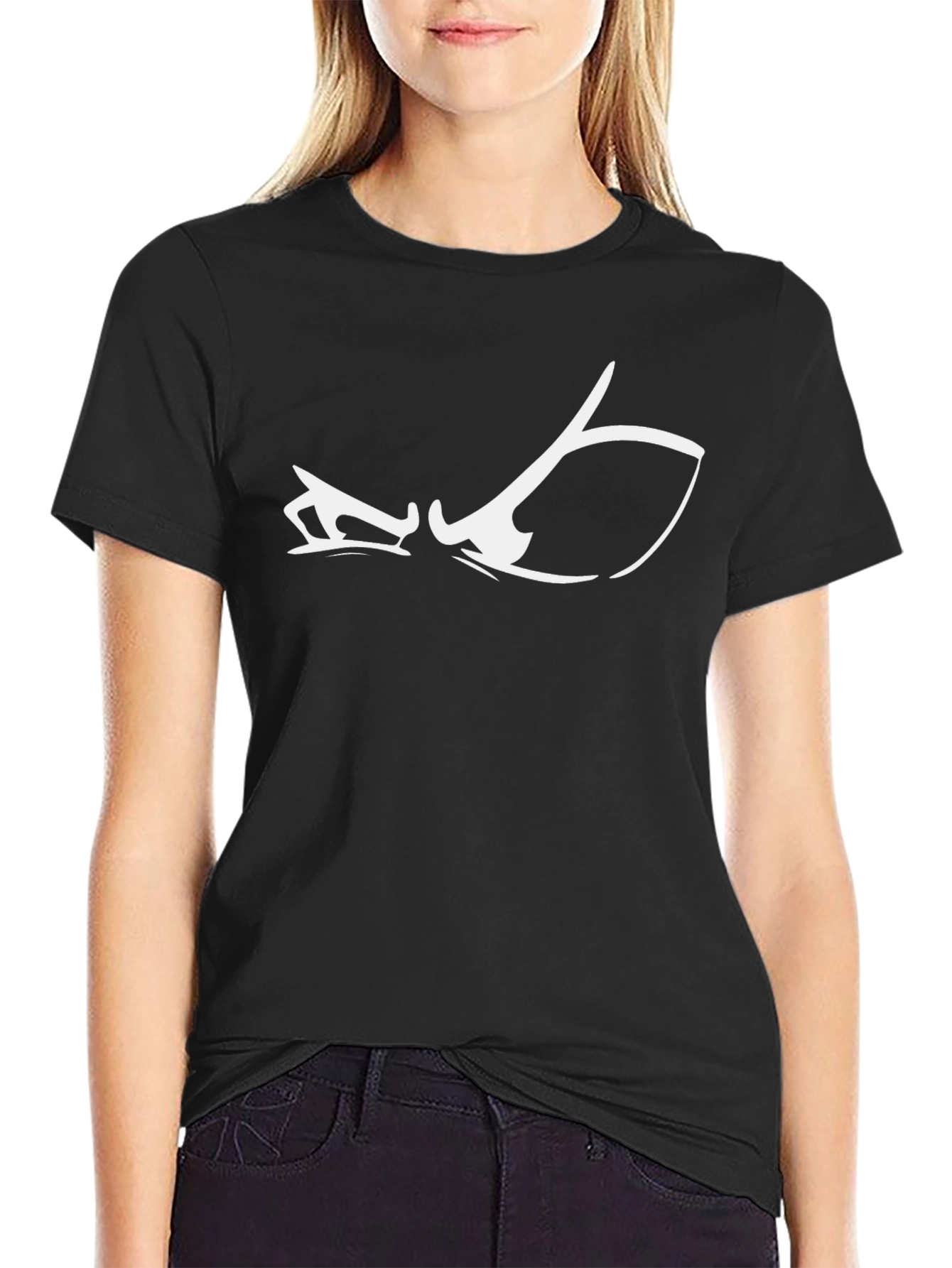 Black T-Shirt with Graphic Eye Design