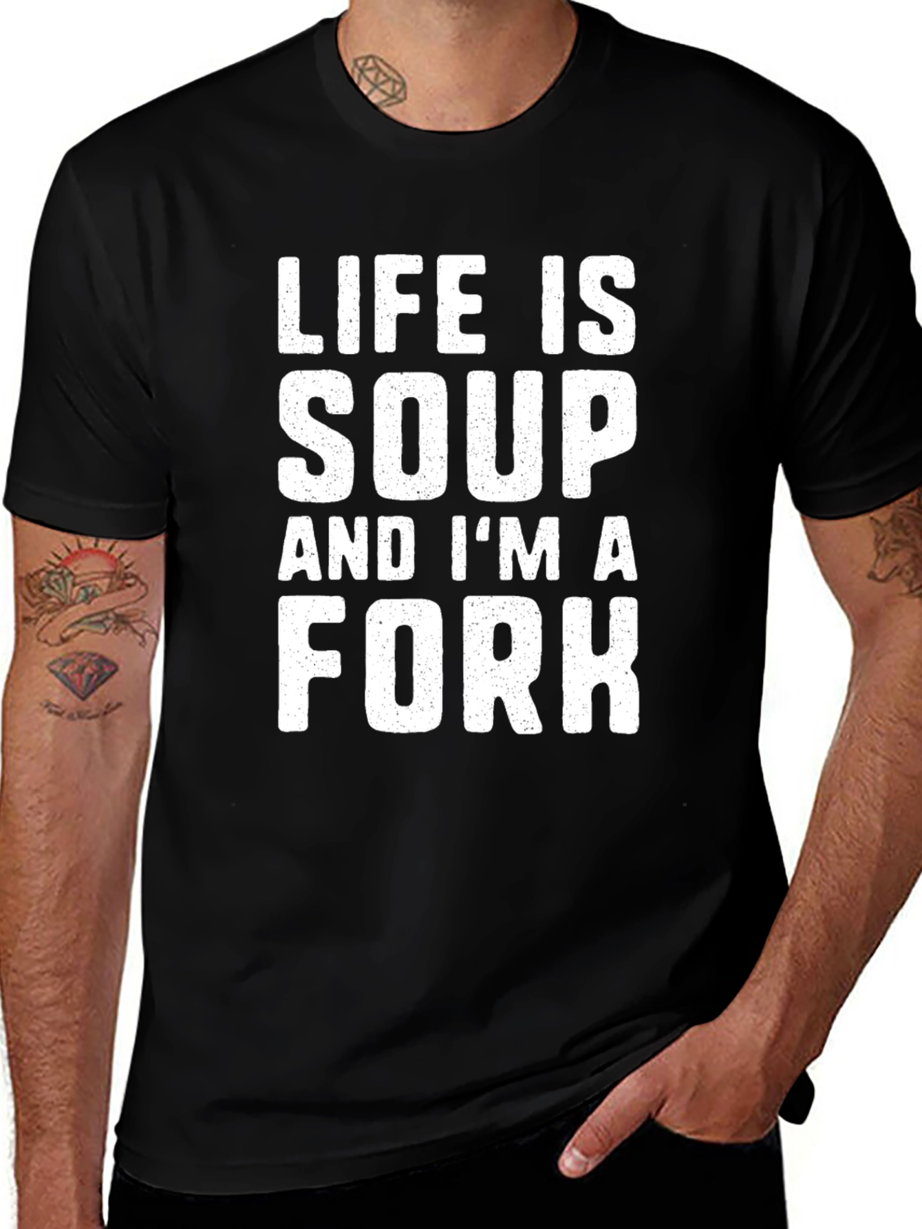 Life is Soup Im a Fork Black T-Shirt