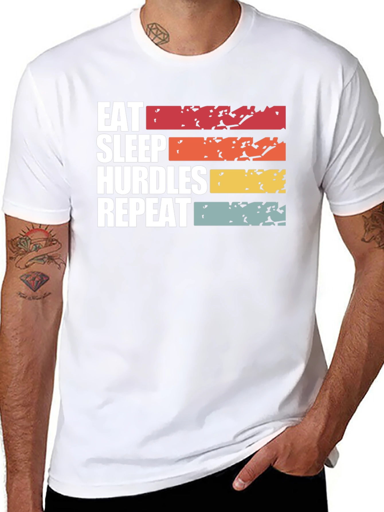 Eat Sleep Hurdles Repeat Graphic T-Shirt