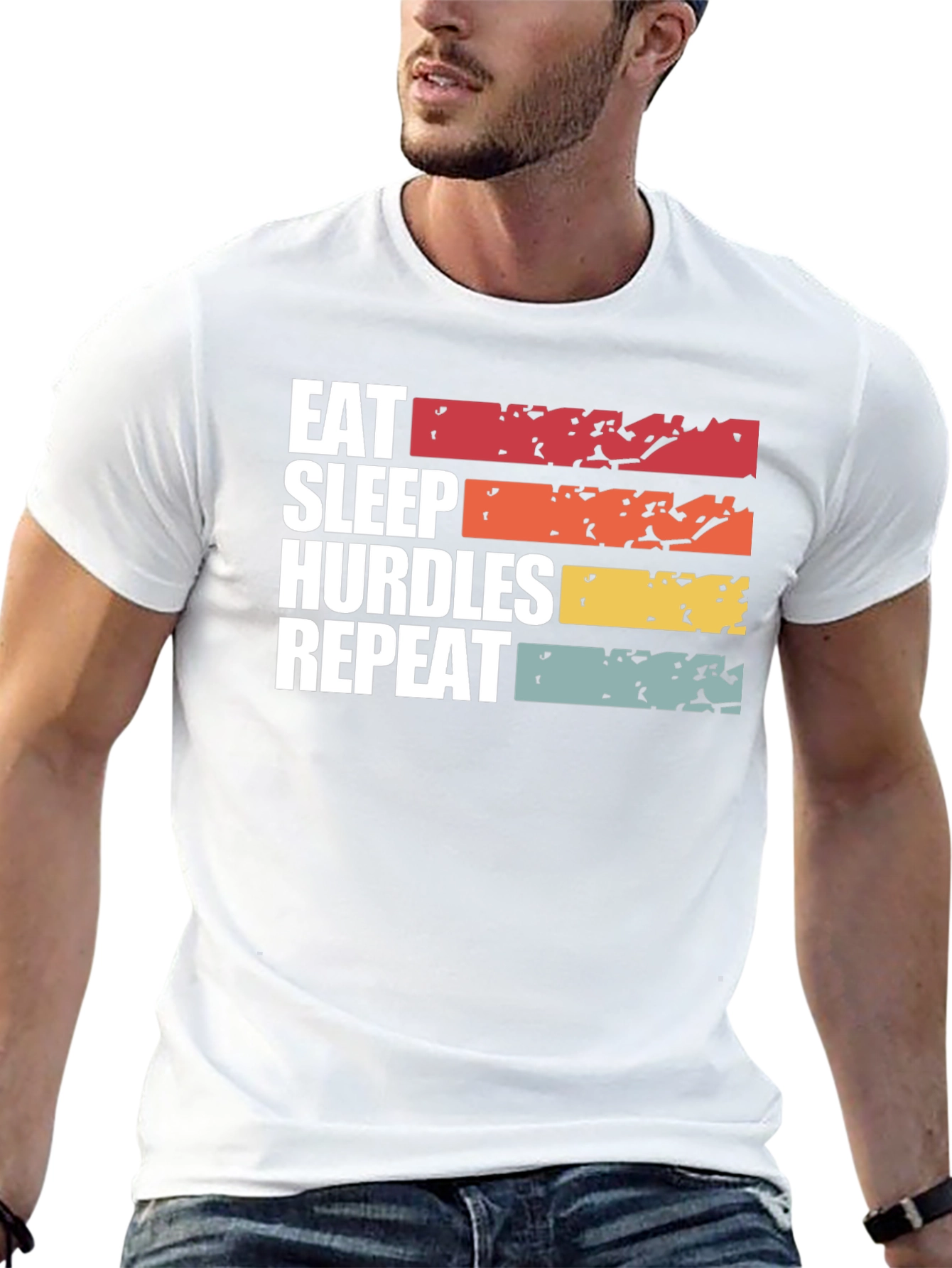 Eat Sleep Hurdles Repeat Graphic T-Shirt