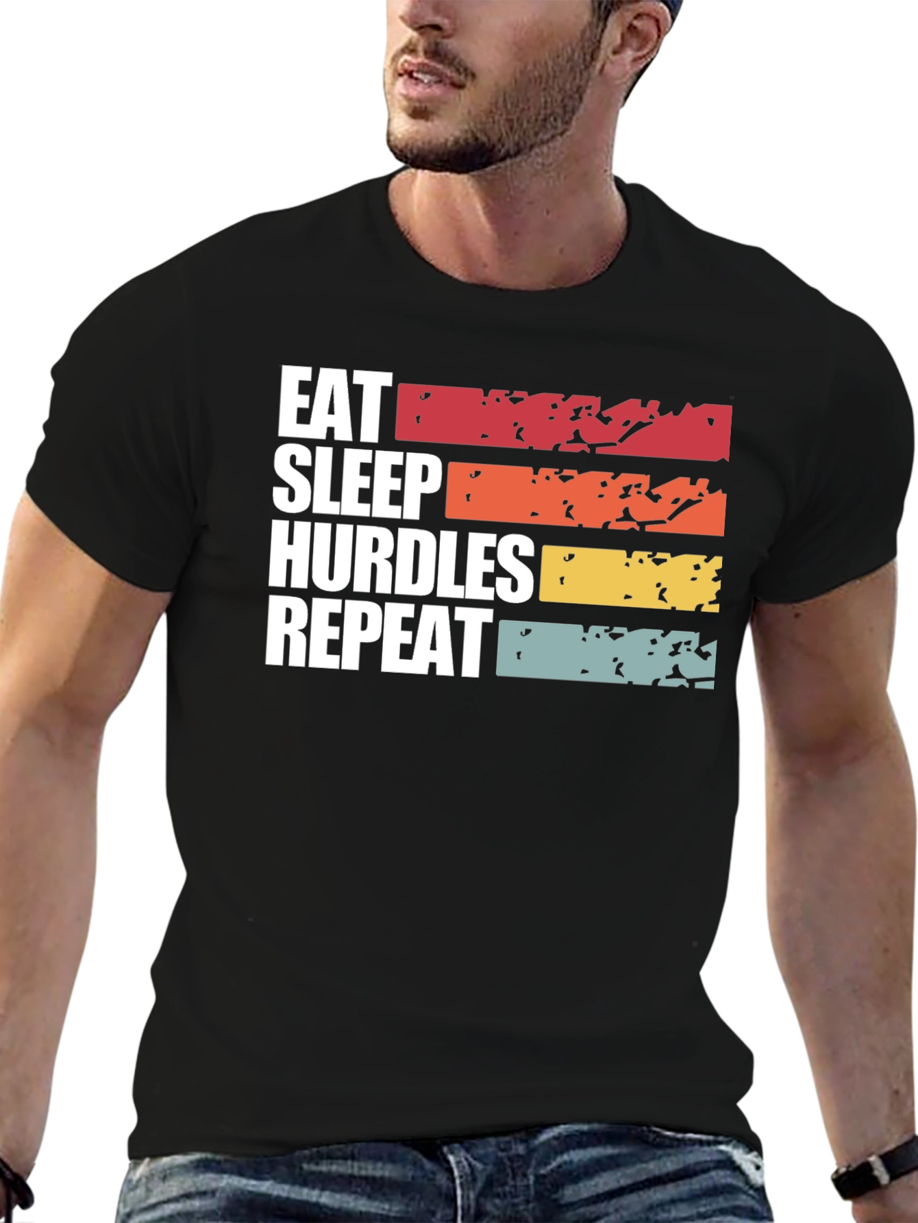 Eat Sleep Hurdles Repeat Graphic T-Shirt