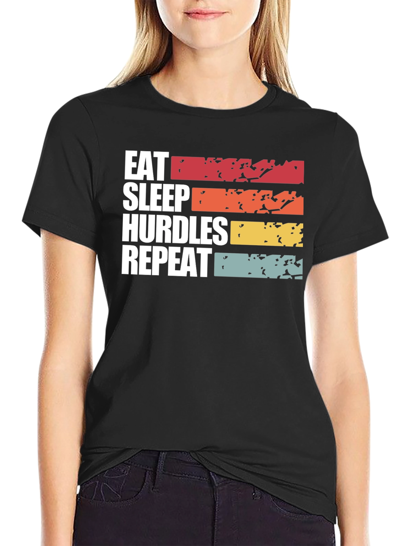 Eat Sleep Hurdles Repeat Graphic T-Shirt