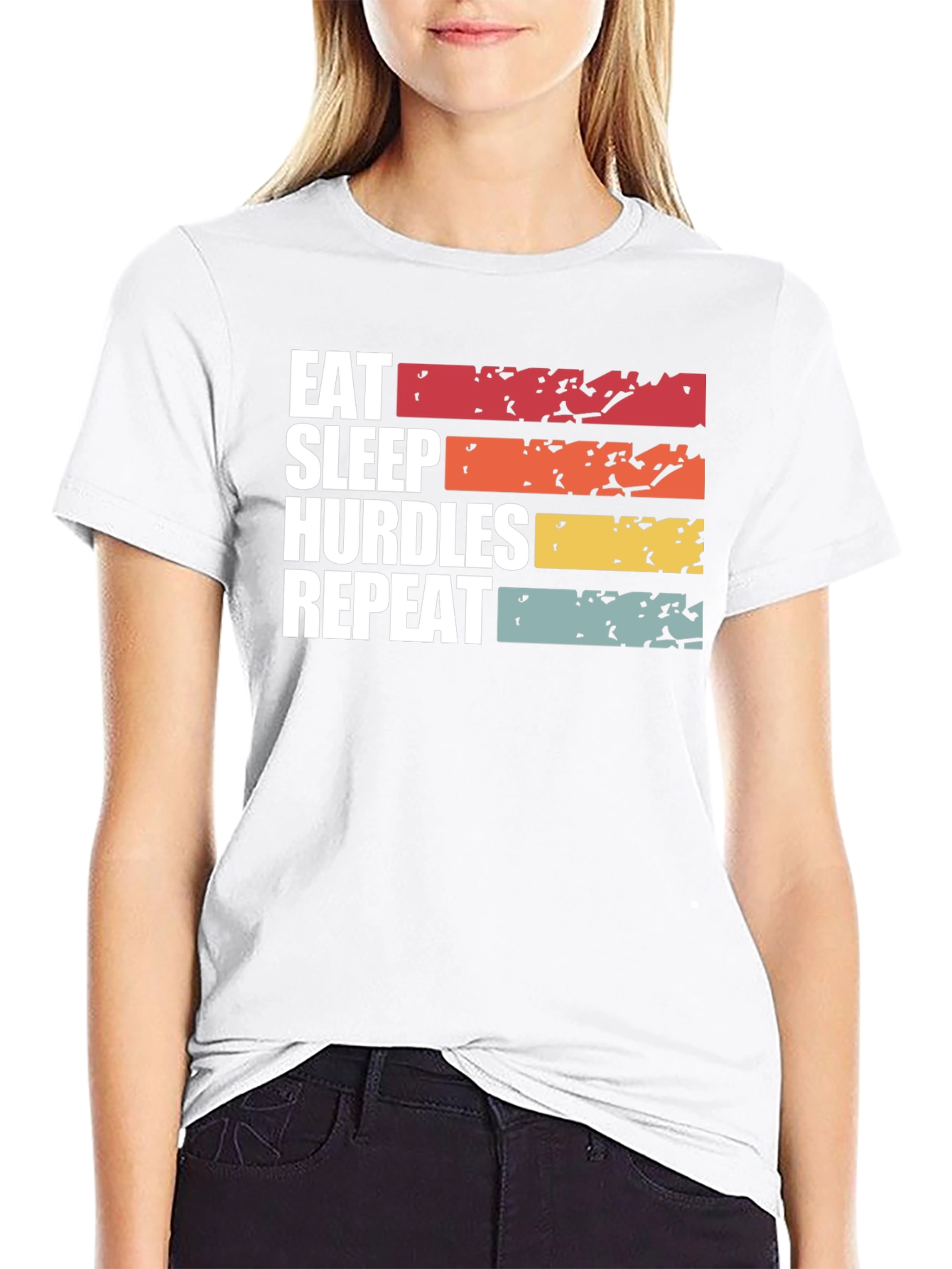 Eat Sleep Hurdles Repeat Graphic T-Shirt